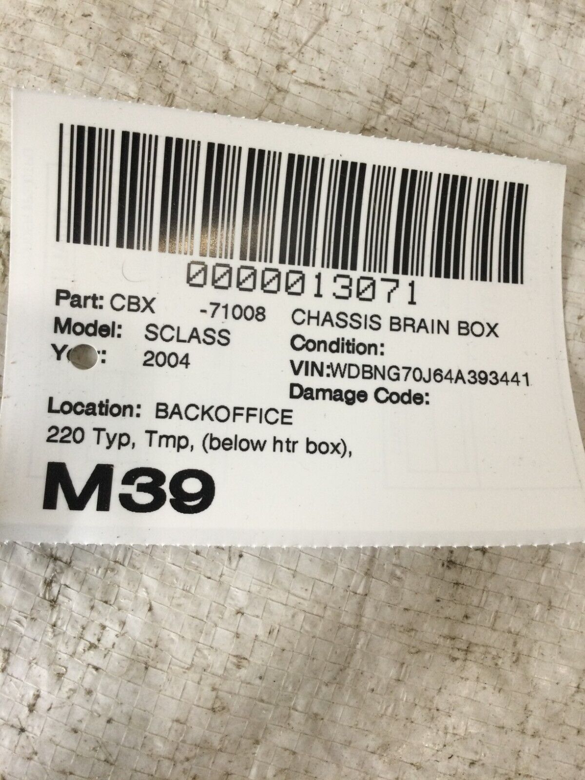 2004 Mercedes Benz S430 Air Heater Climate Control Unit OEM 2208300085