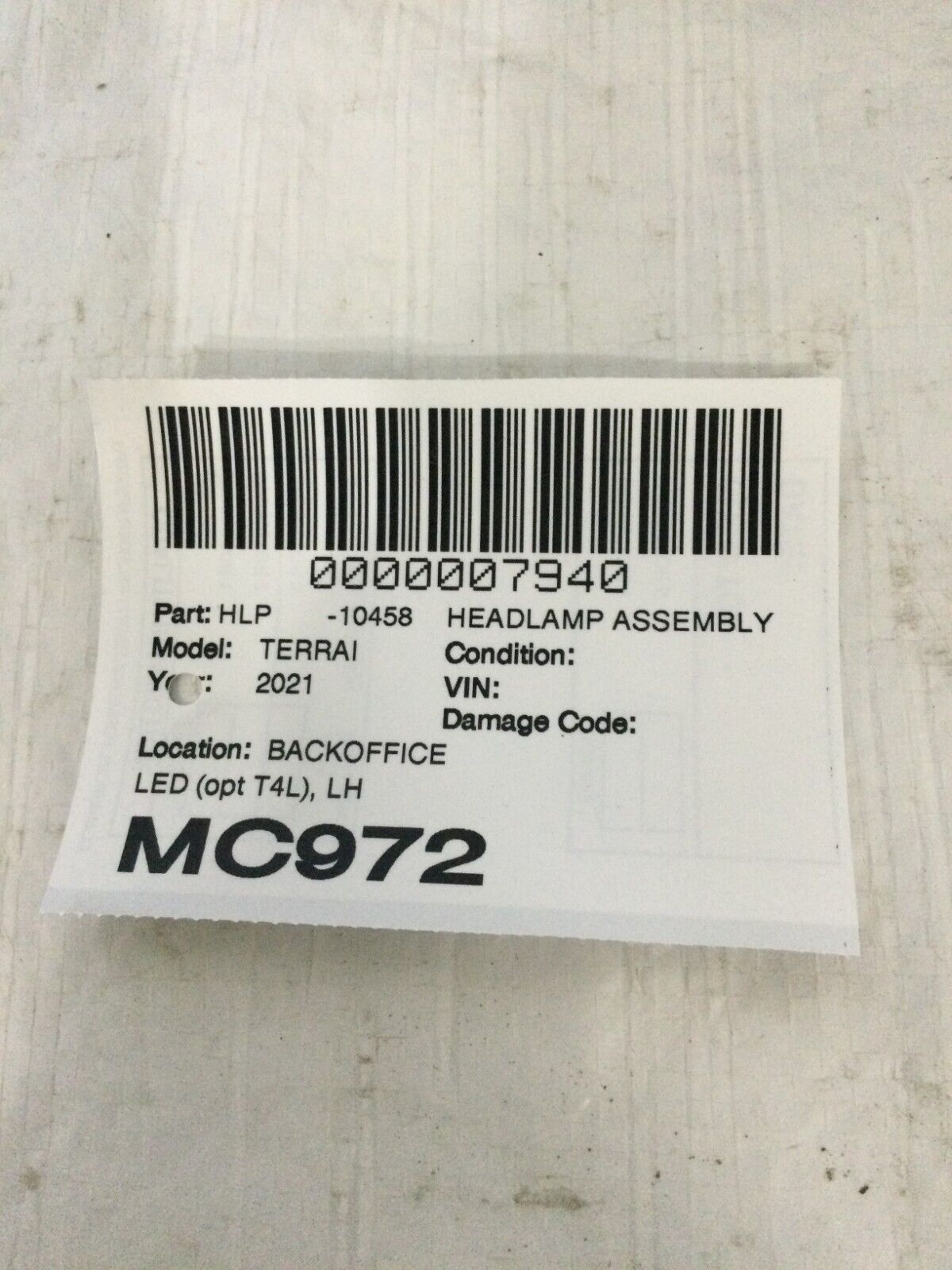 2018-2021 GMC Terrain HID Xenon Headlight Assembly Left Driver OEM 84312726