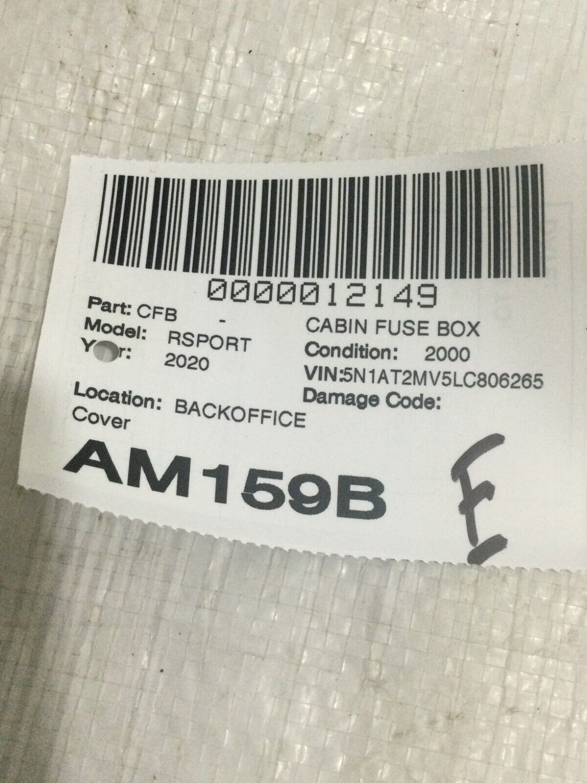 2020 Nissan Rogue Fuse Box LID Cover Panel OEM