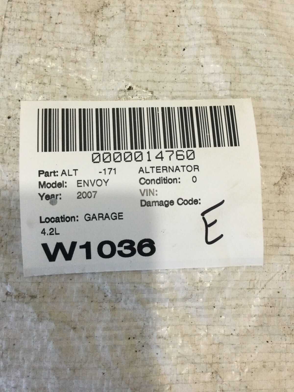 2007 GMC Envoy Alternator Motor Assembly OEM