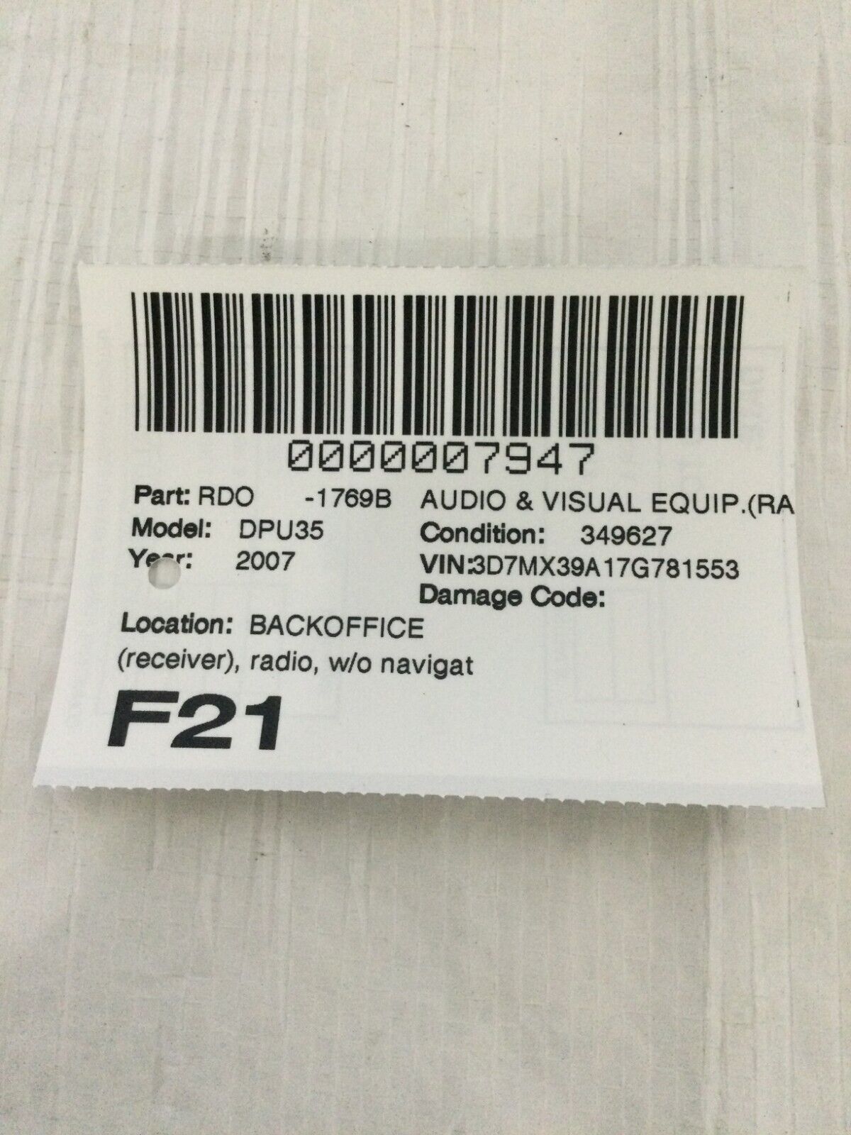 07 DODGE CHRYSLER JEEP AM FM Radio 6 CD Disc Changer MP3 Player STEREO RECEIVER