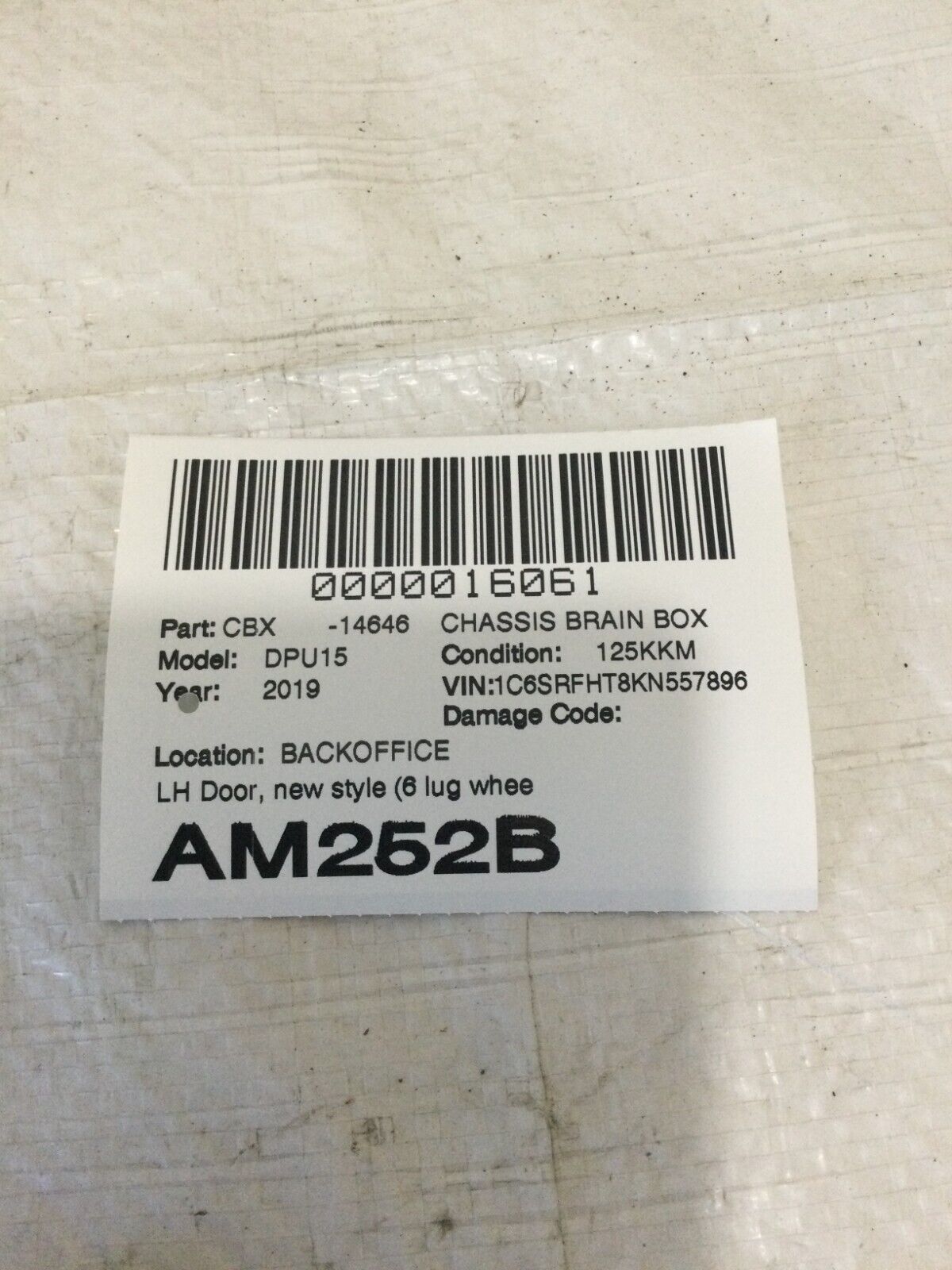 2019 RAM 1500 Front Left Side Door Control Module OEM
