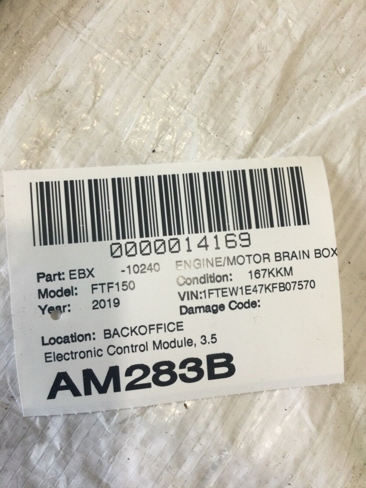 2019 Ford F-150 Electronic control Module ECM 3.5 JL3 A12A650 APA OEM