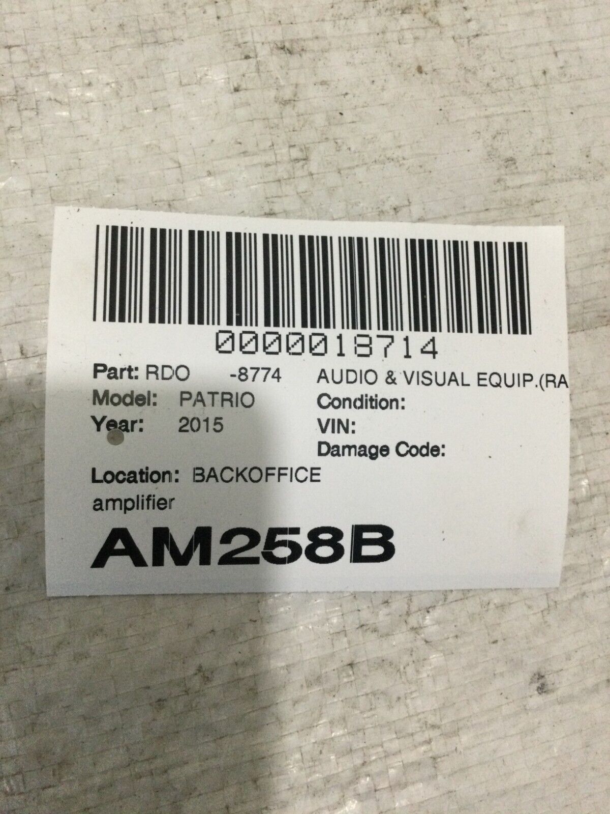 Jeep 2017 Patriot Radio Stereo Amplifier Amp OEM