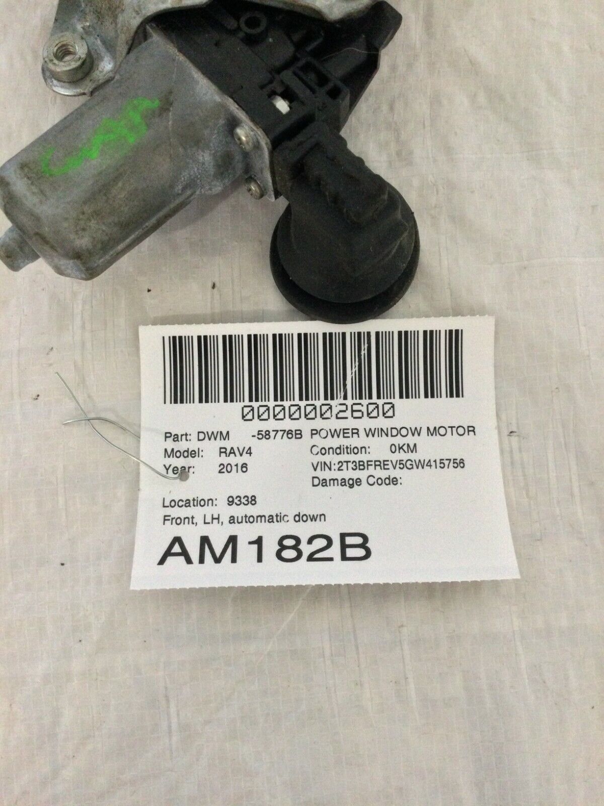 2016-2018 Toyota RAV4 Front Left Driver Window Motor Regulator OEM