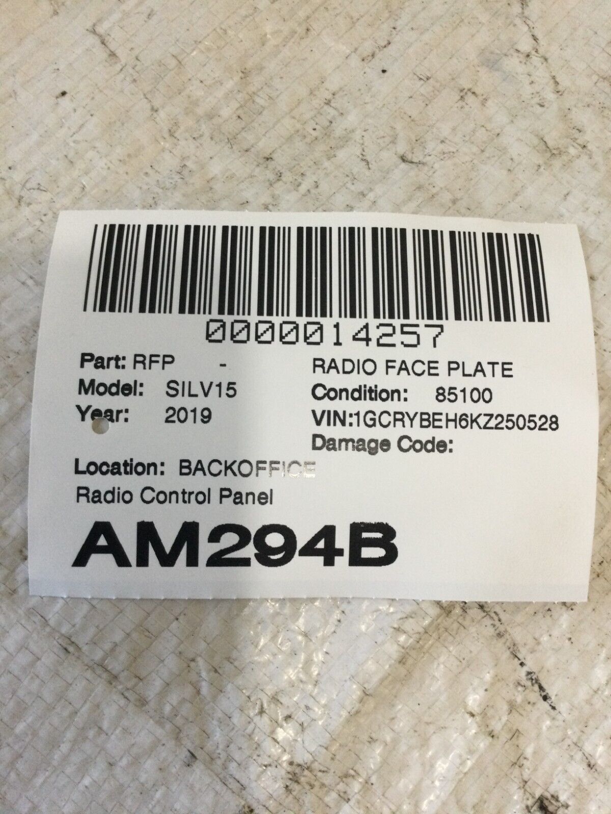 2019 Chevrolet Silverado 1500 Radio Audio Control Panel 84491775 OEM