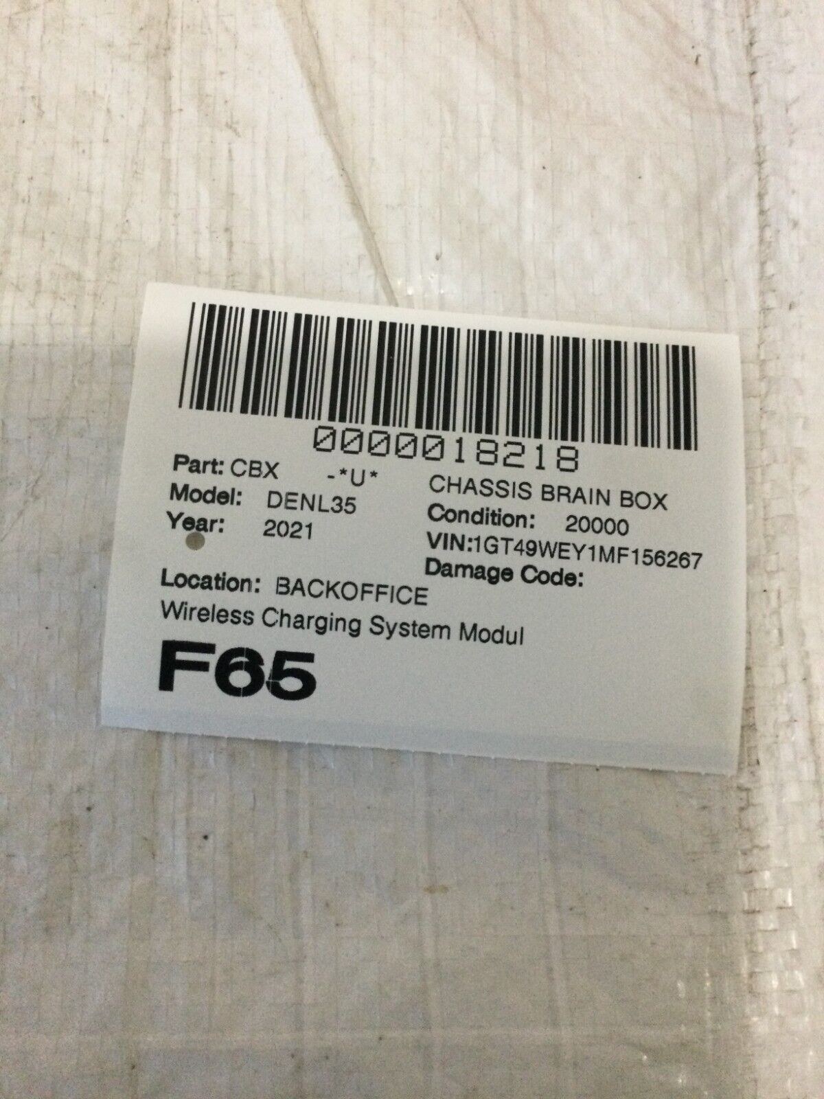 2019-2022 GMC Sierra 3500HD Wireless Charger Control Module OEM 13529205