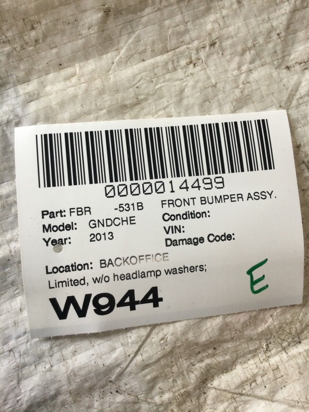 Front Lower Applique Valance Chrome 2011-2013 Jeep Grand Cherokee 362026