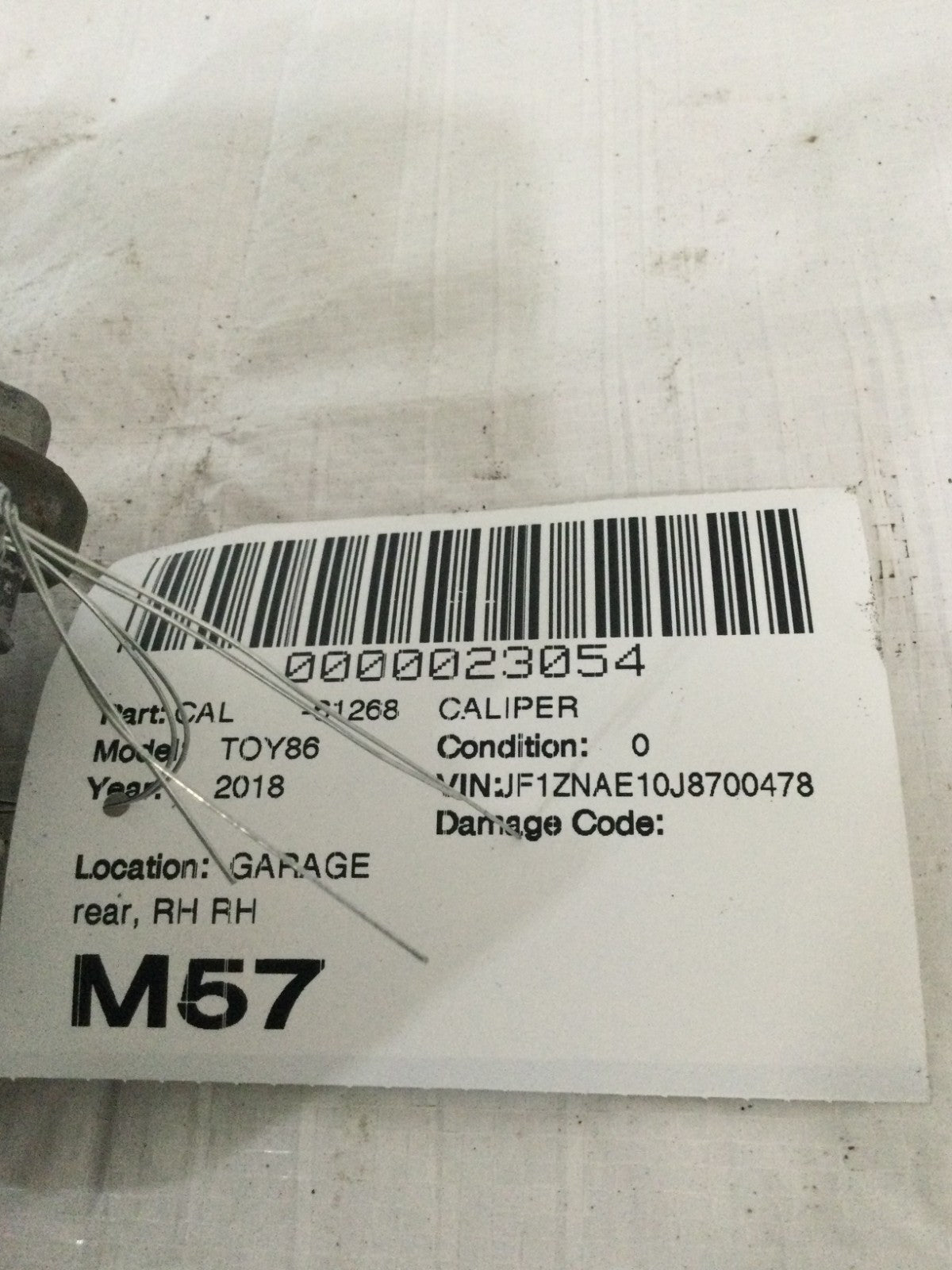 2018 Toyota 86 Rear Right Caliper OEM