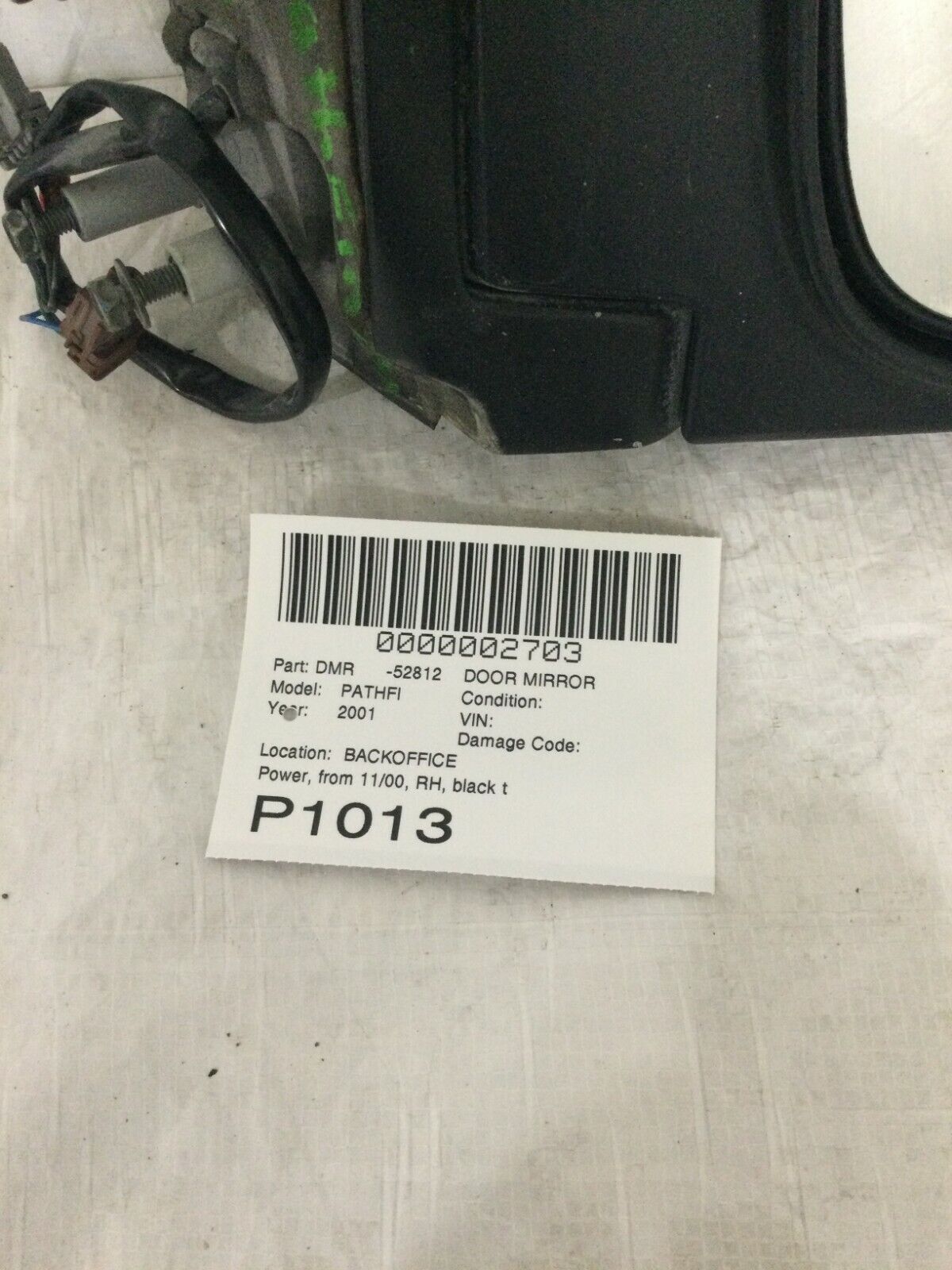 2001 Nissan Pathfinder Side View Mirror Right Passenger Side OEM RH Power