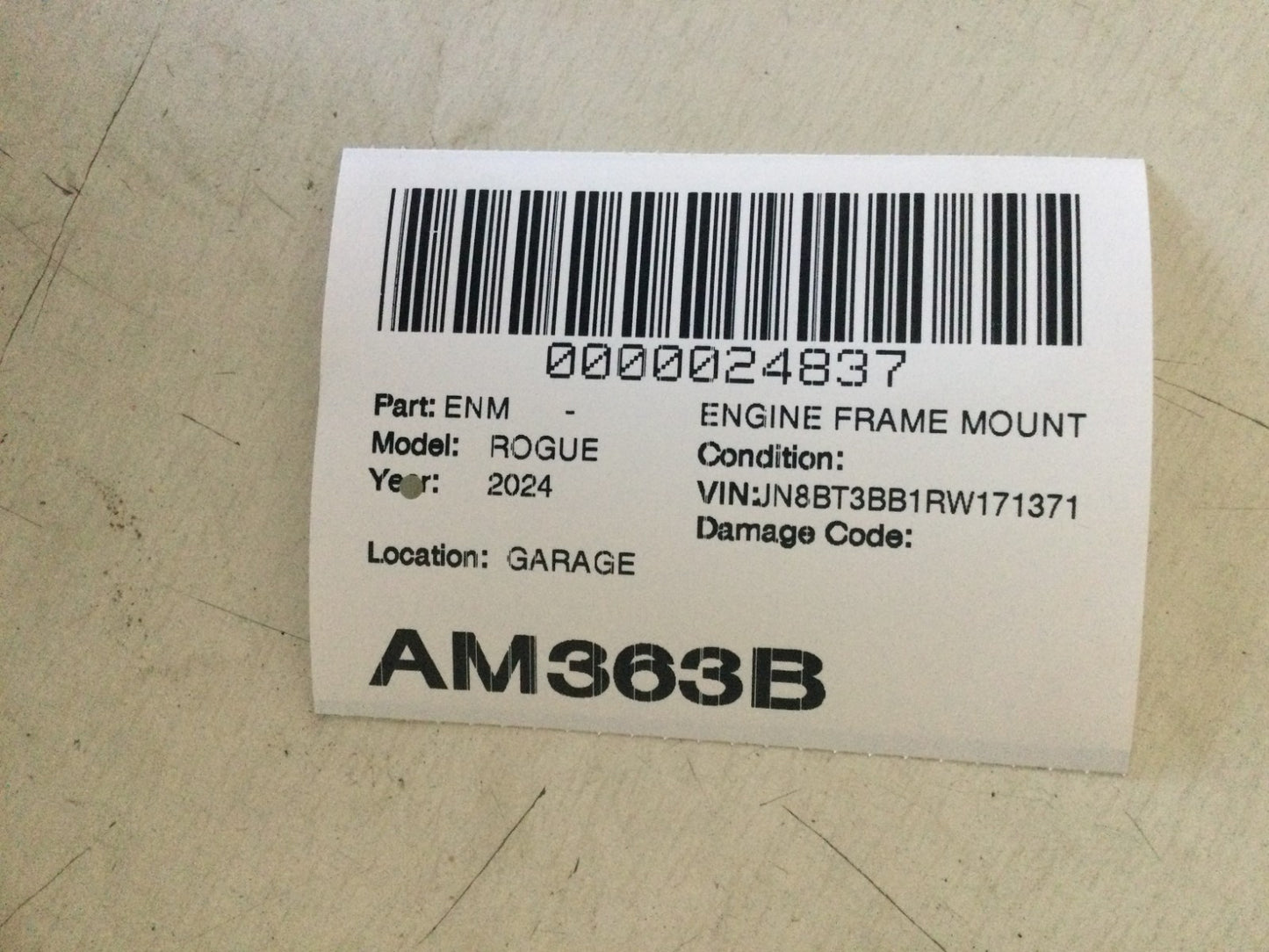 2024 Nissan Rogue 1.5L Engine Mount OEM
