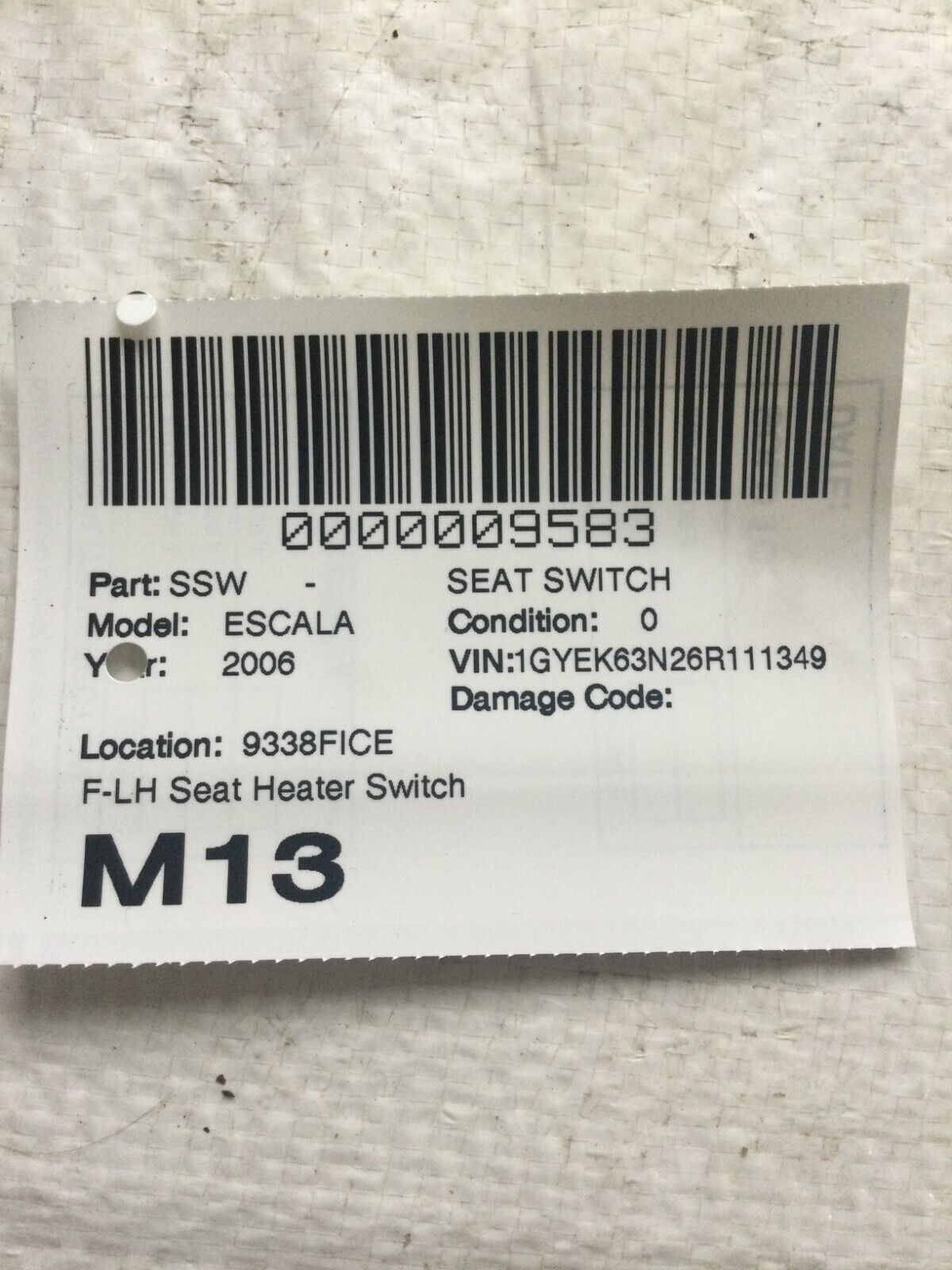 2003-2006 Cadillac Escalade Front Left Seat Heater Memory Pedal Switch OEM