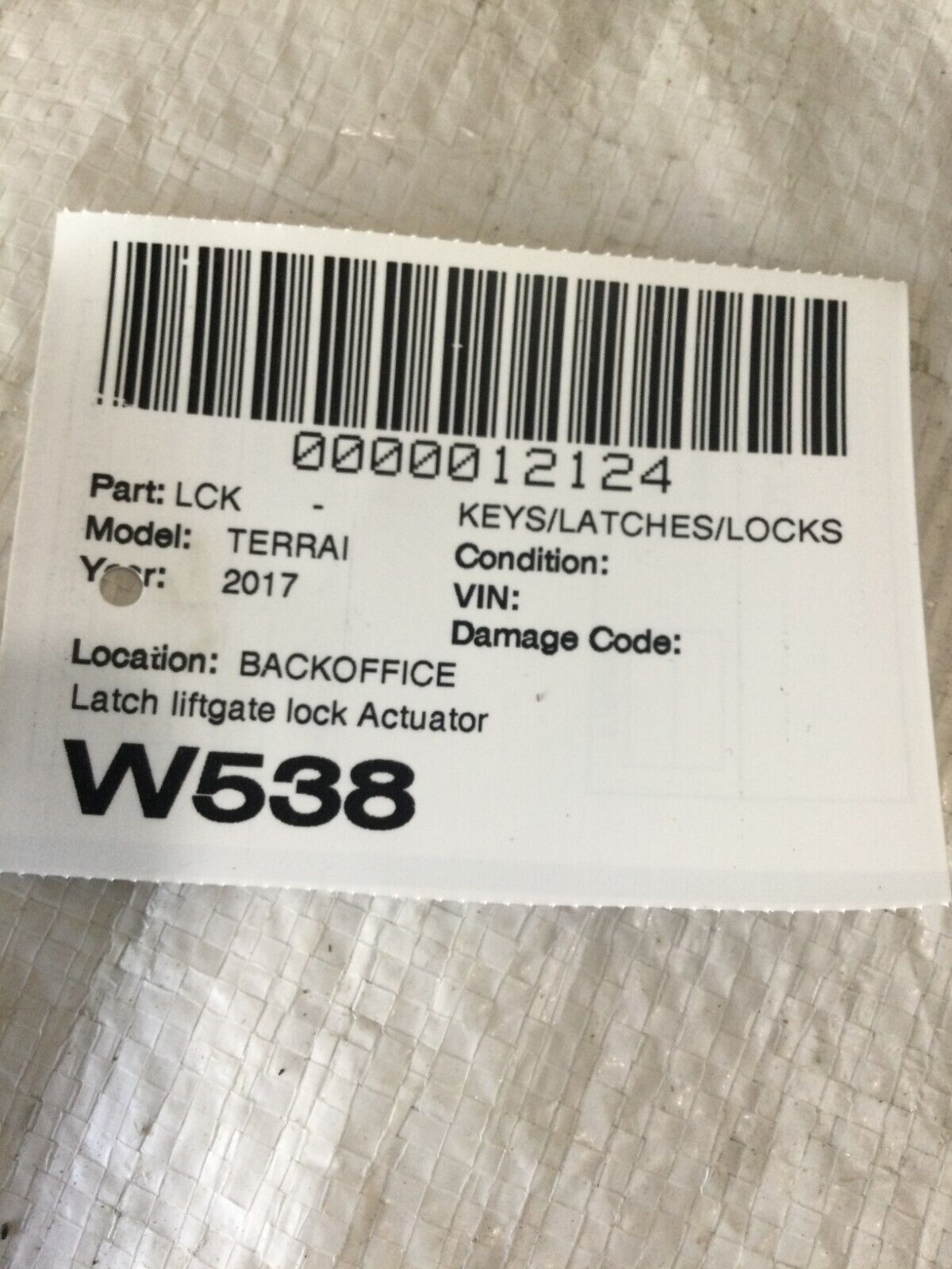 2017 GMC Terrain Hatch Liftgate Lock Latch Actuator OEM
