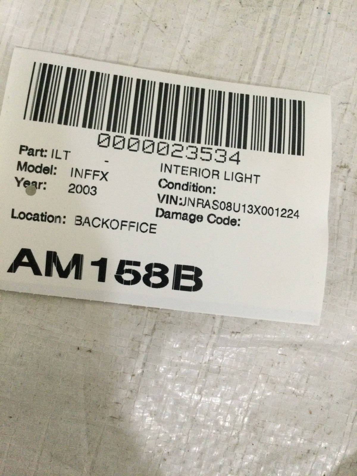 2003 Infiniti FX35 3.5L Interior Light OEM