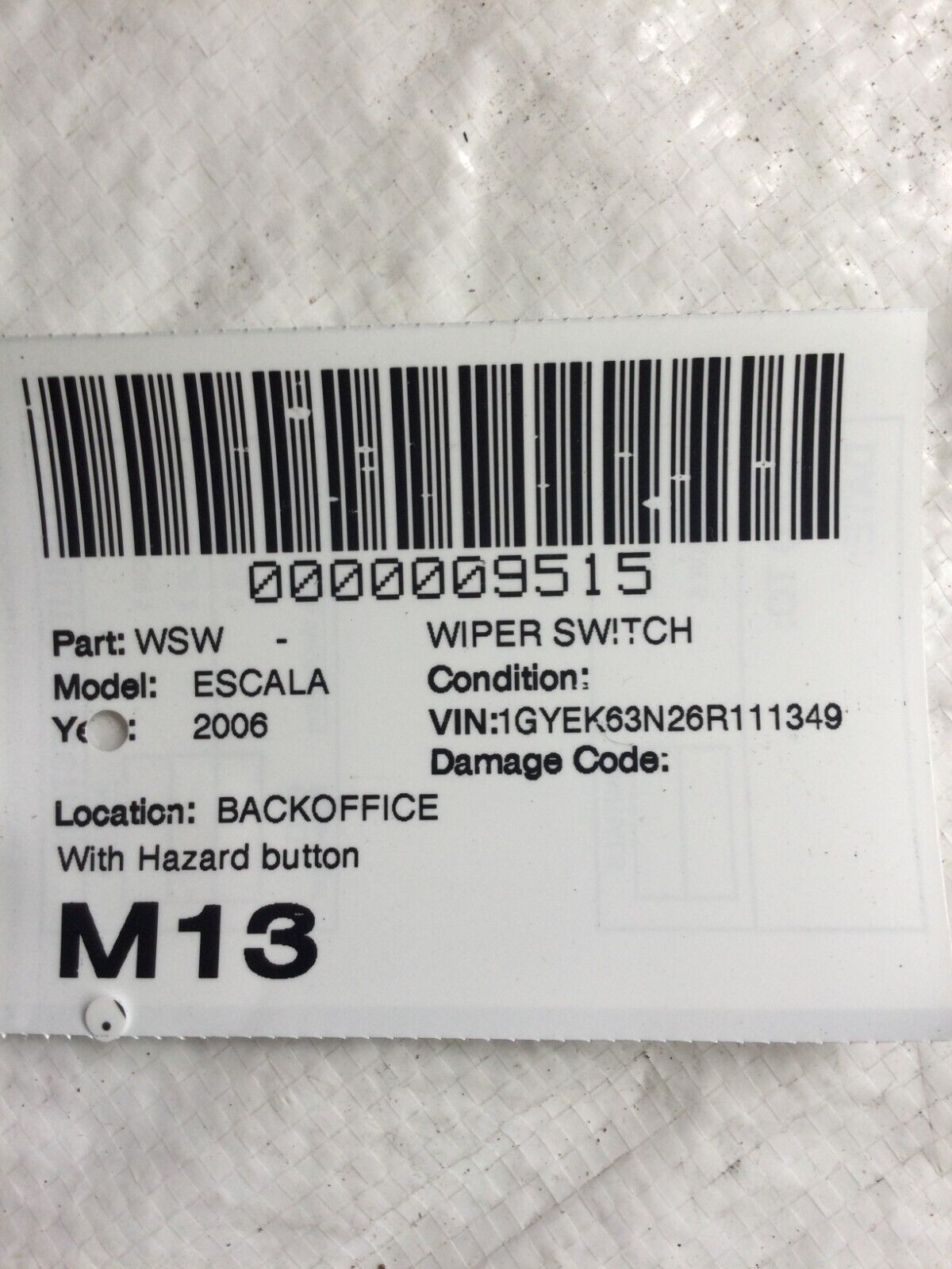 2003-2006 Cadillac Escalade Column Turn Signal Cruise Wiper Switch OEM