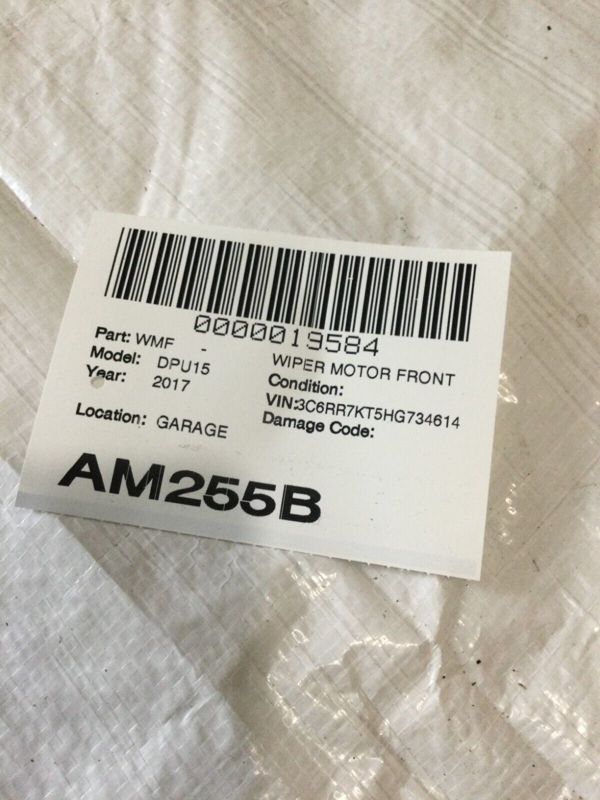 Front Wiper Motor w/ Linkage 2017 Dodge RAM 1500 55372141AJ