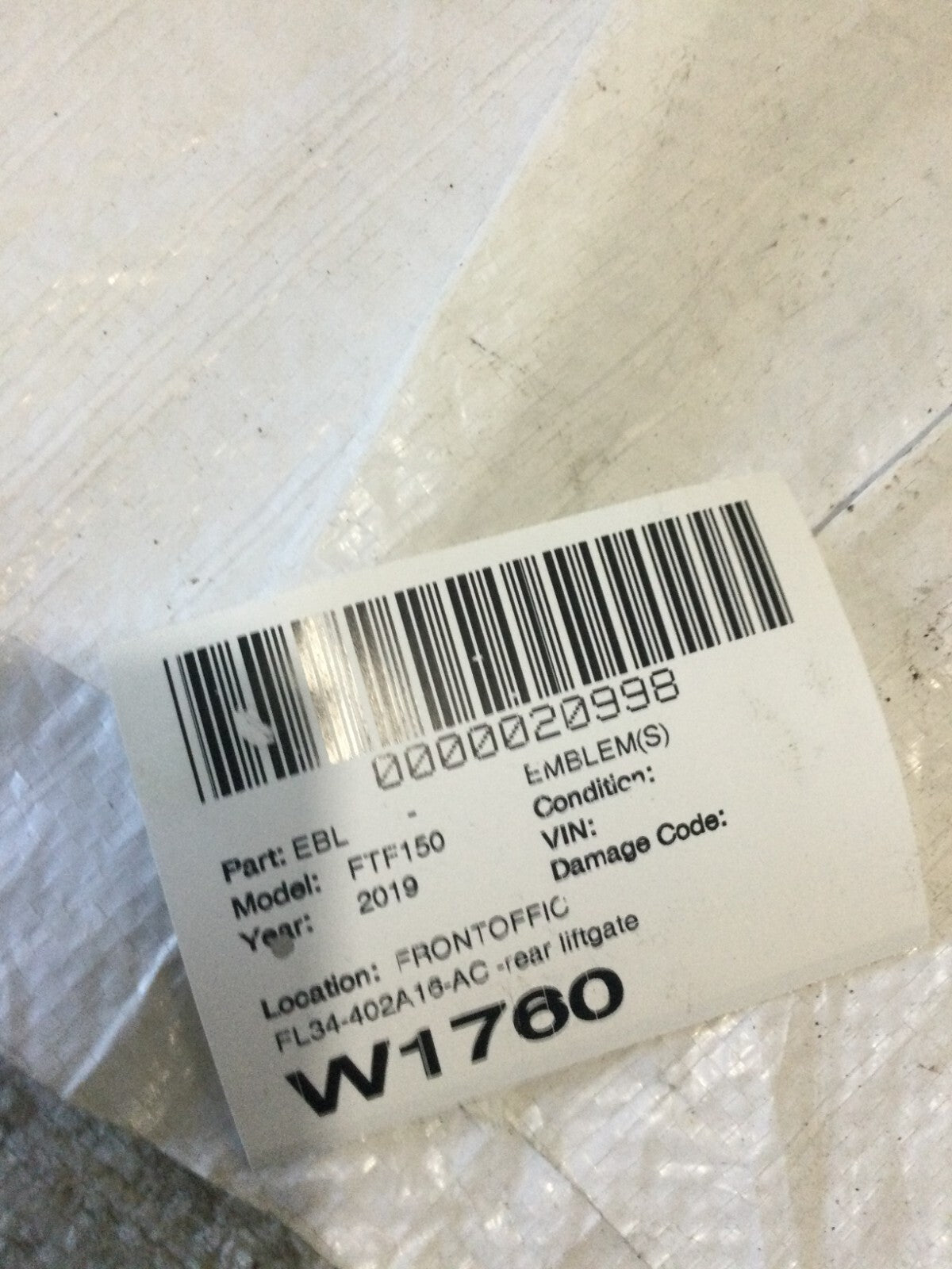 2019-2023 Ford F150 F-150 Rear Tailgate Emblem Blue Oval FL34-402A16-AC OEM