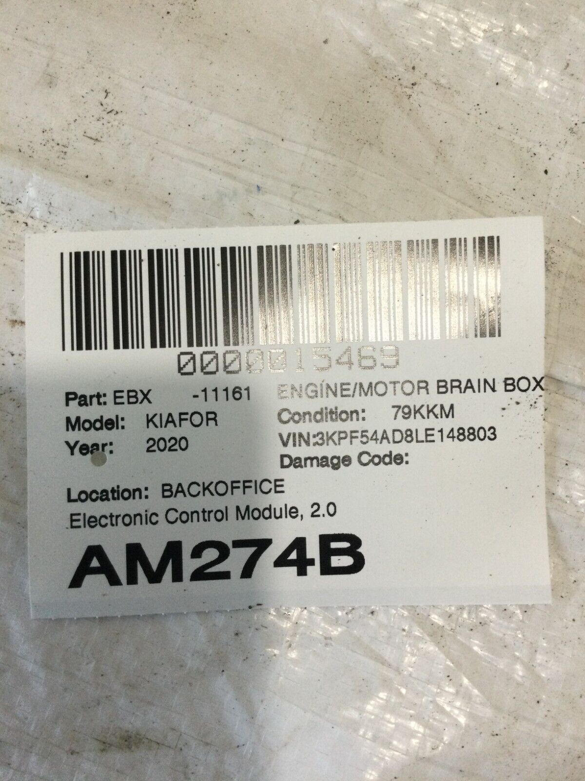 2020 Kia Forte Engine Brain Box Module ECM P390E036 OEM