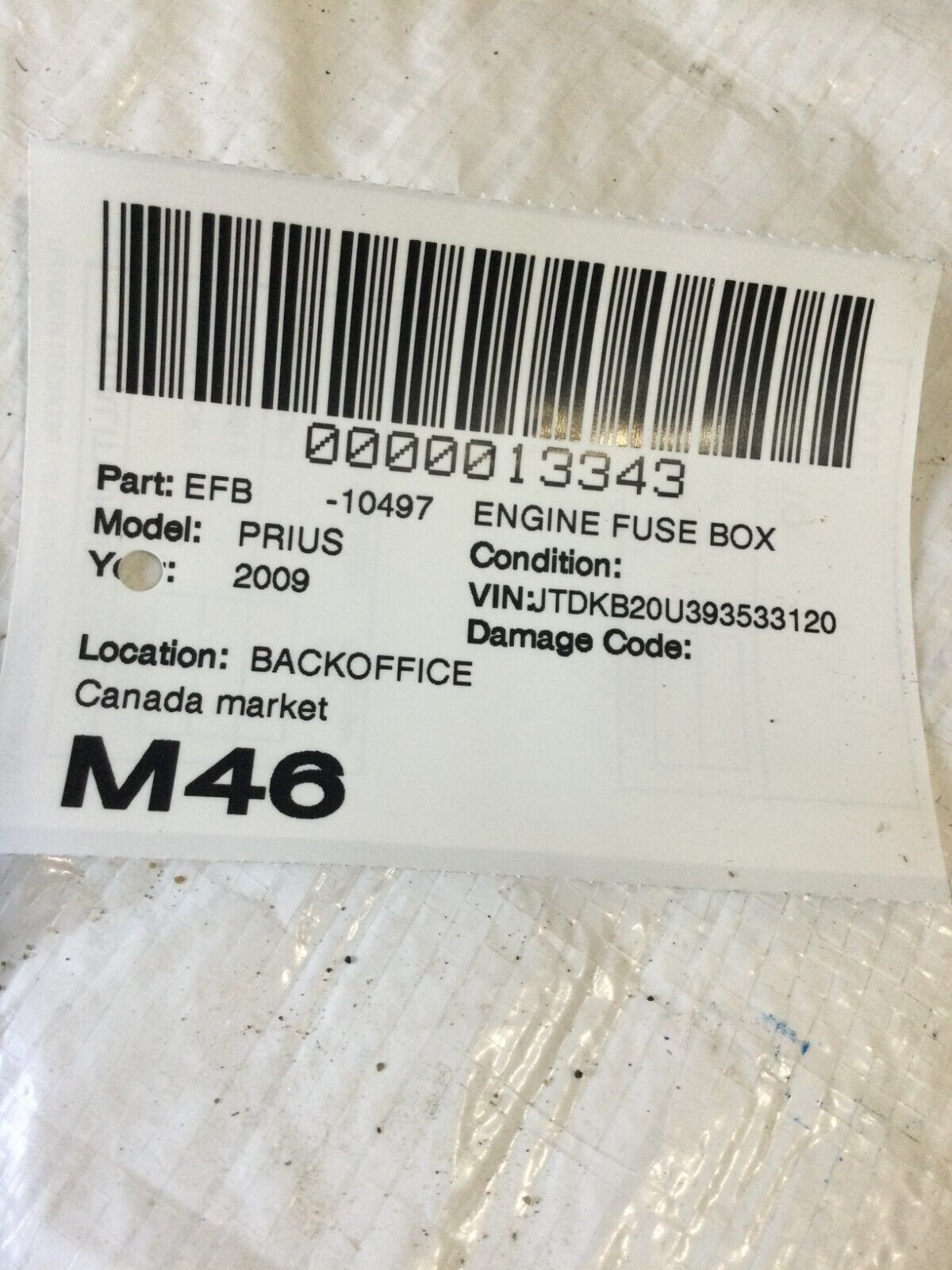 2004-2009 Toyota Prius Engine Fuse Box OEM