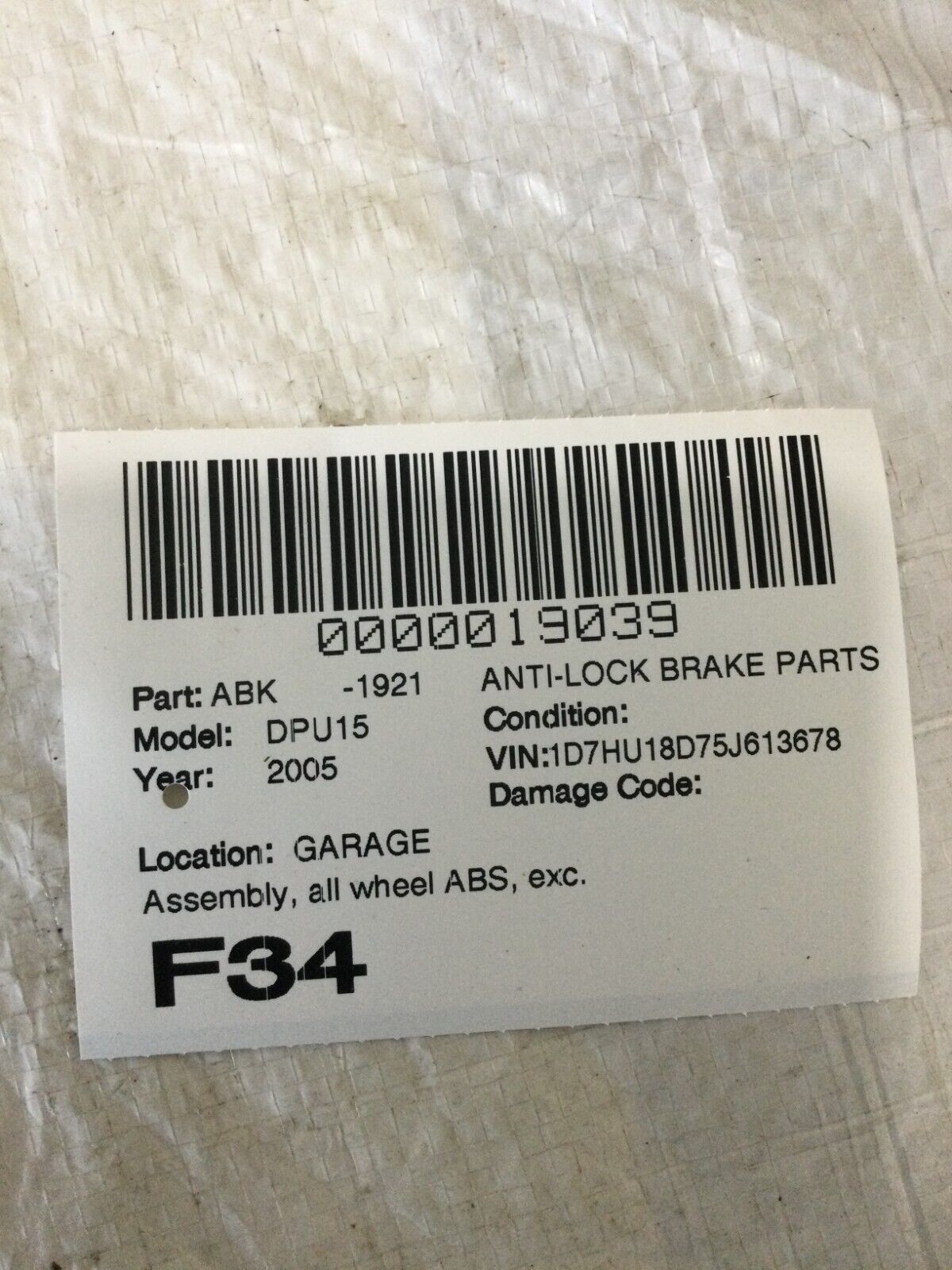 2004 2005 Dodge Ram 1500 ABS Pump Anti Lock Brake Module 55366040AC OEM