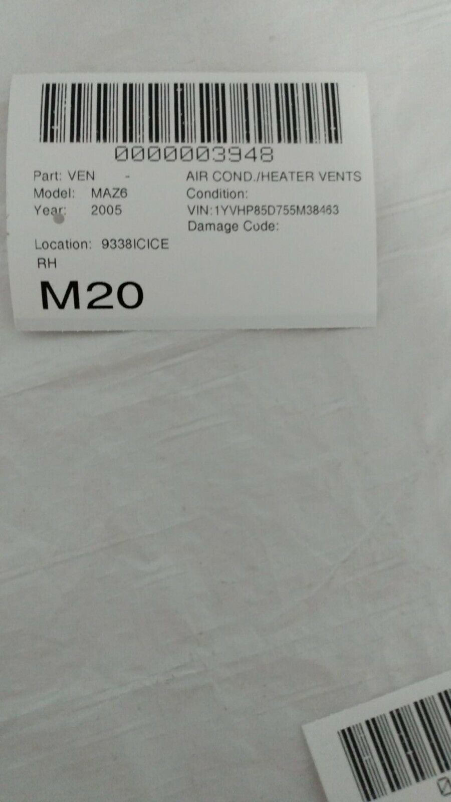 2003-2008 Mazda 6 Mazda6 Dash Center A/C Heater Air Vent Right OEM