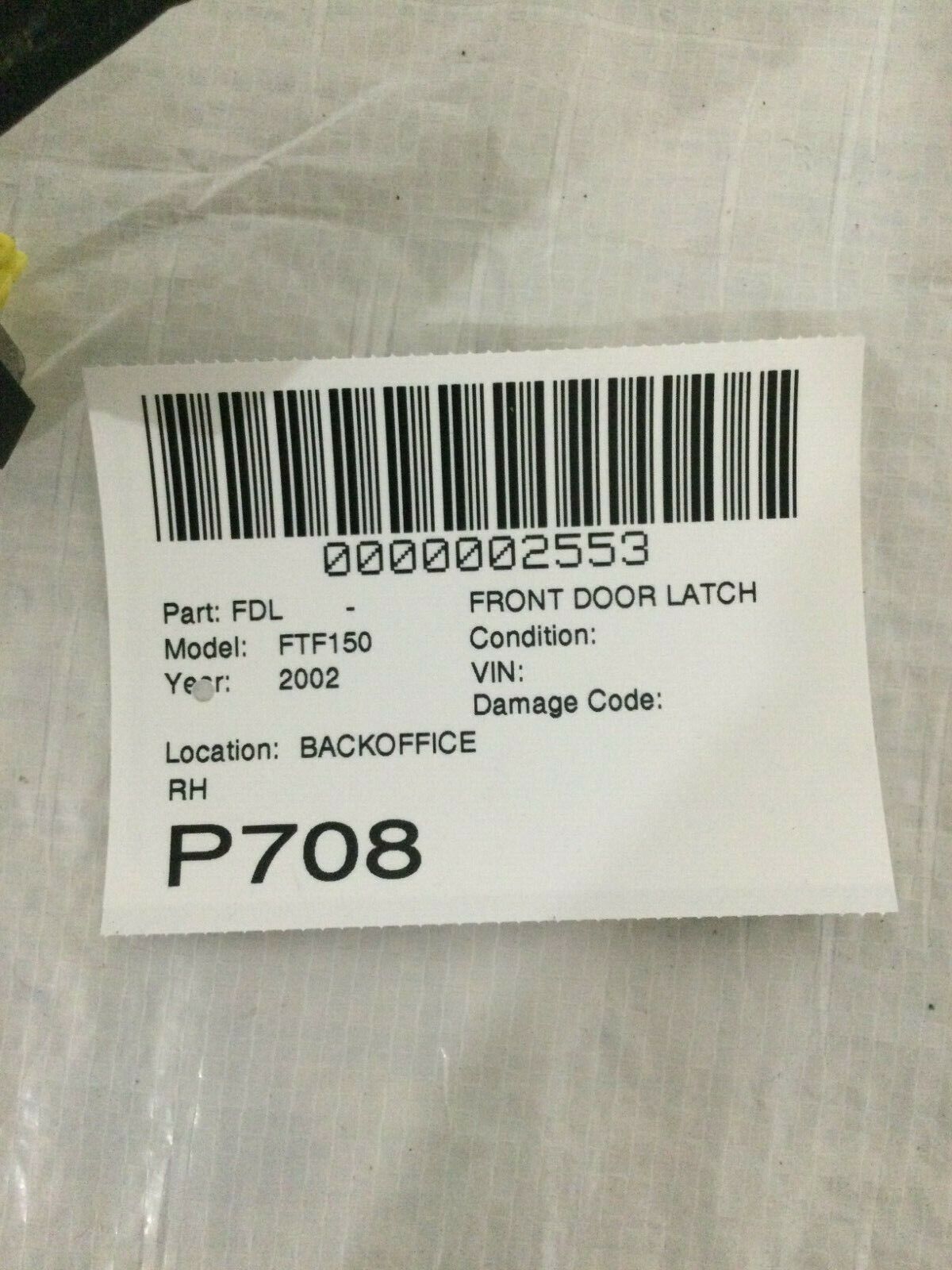 2002 Ford F-150 F150 Front Right Door Lock Actuator W/ Inner Door Handle OEM RH