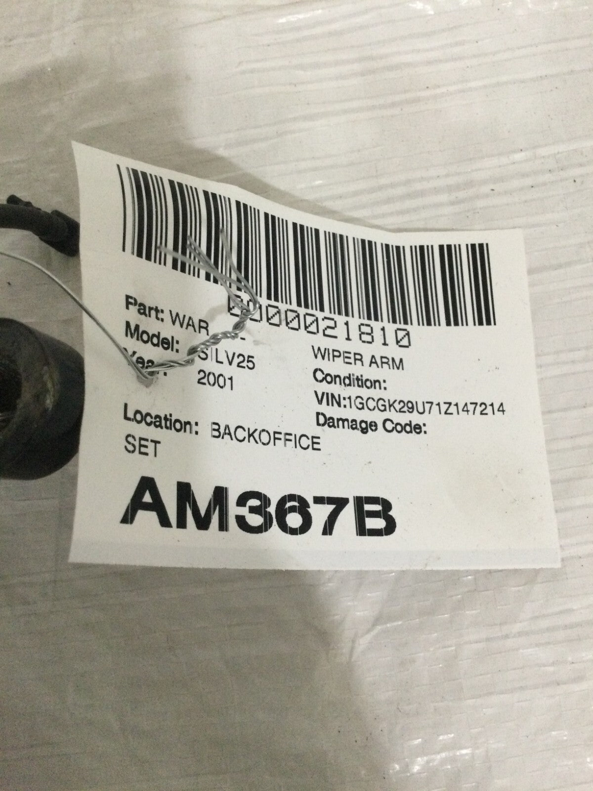 2001 Chevrolet Silverado 2500 Wiper Arm Set OEM