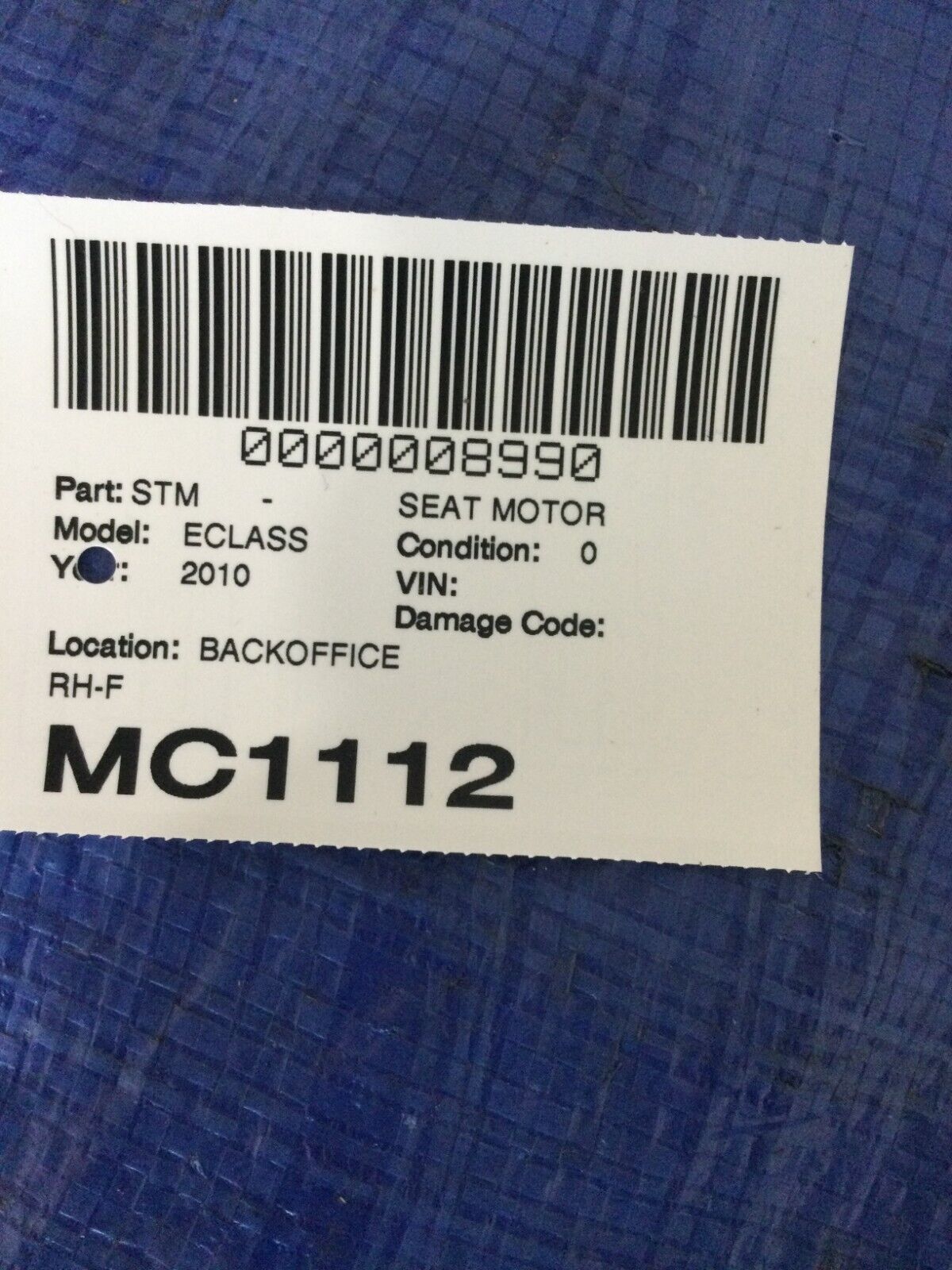 10-15 Mercedes Benz E-Class Front Right Side Seat Adjustment Motor OEM