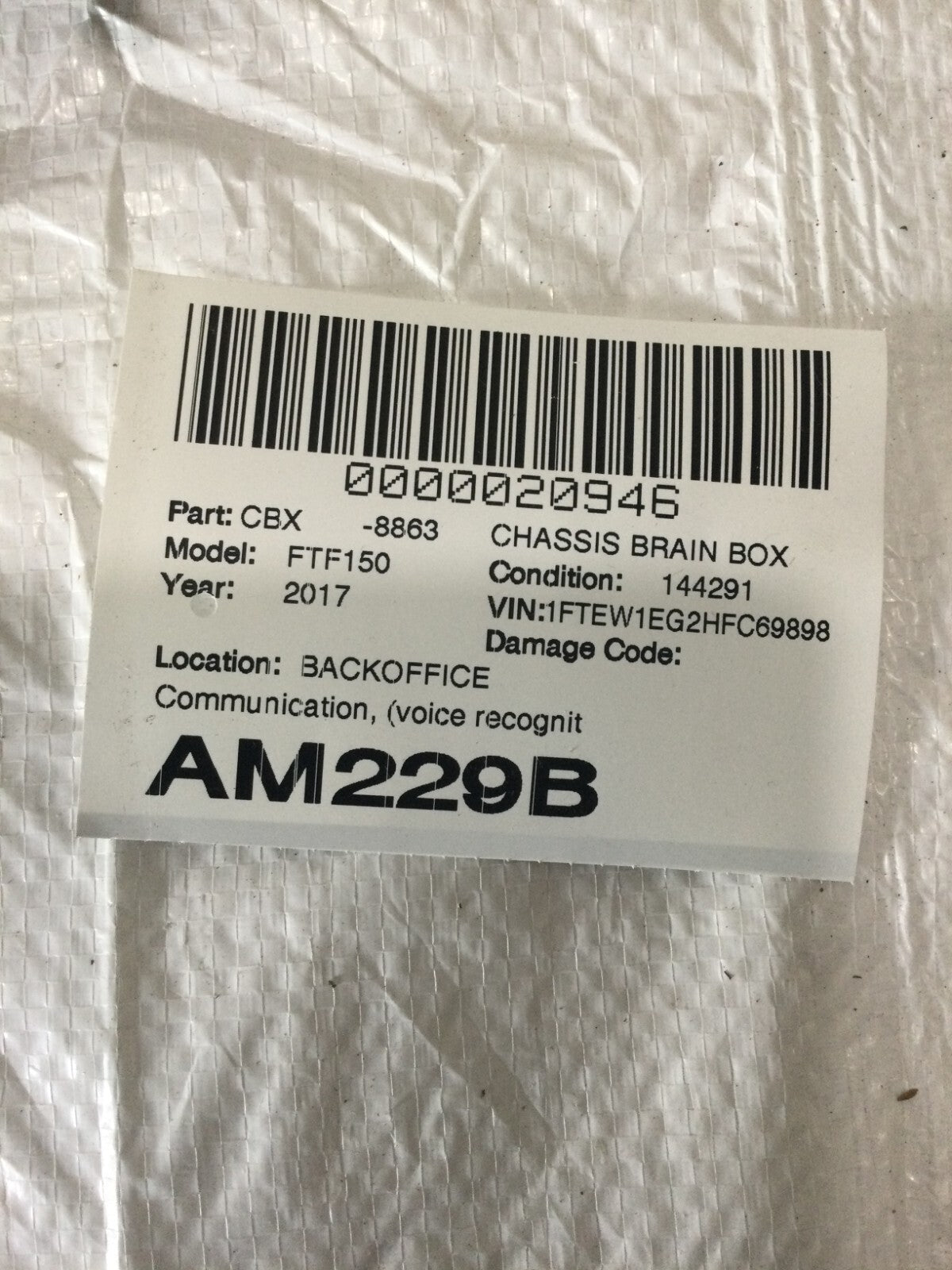 2017 Ford F150 F-150 Telematic Communication Control Module HL3T-14G229-AP OEM
