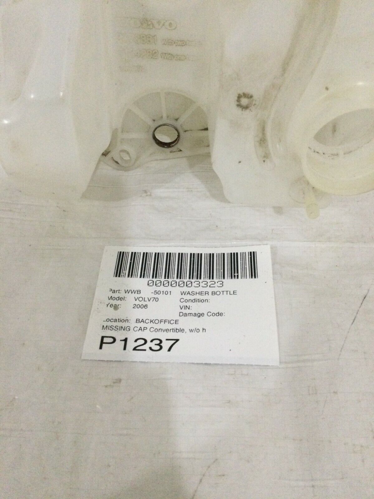 2006 Volvo V70 Windshield Washer Fluid Reservoir 9178881 OEM