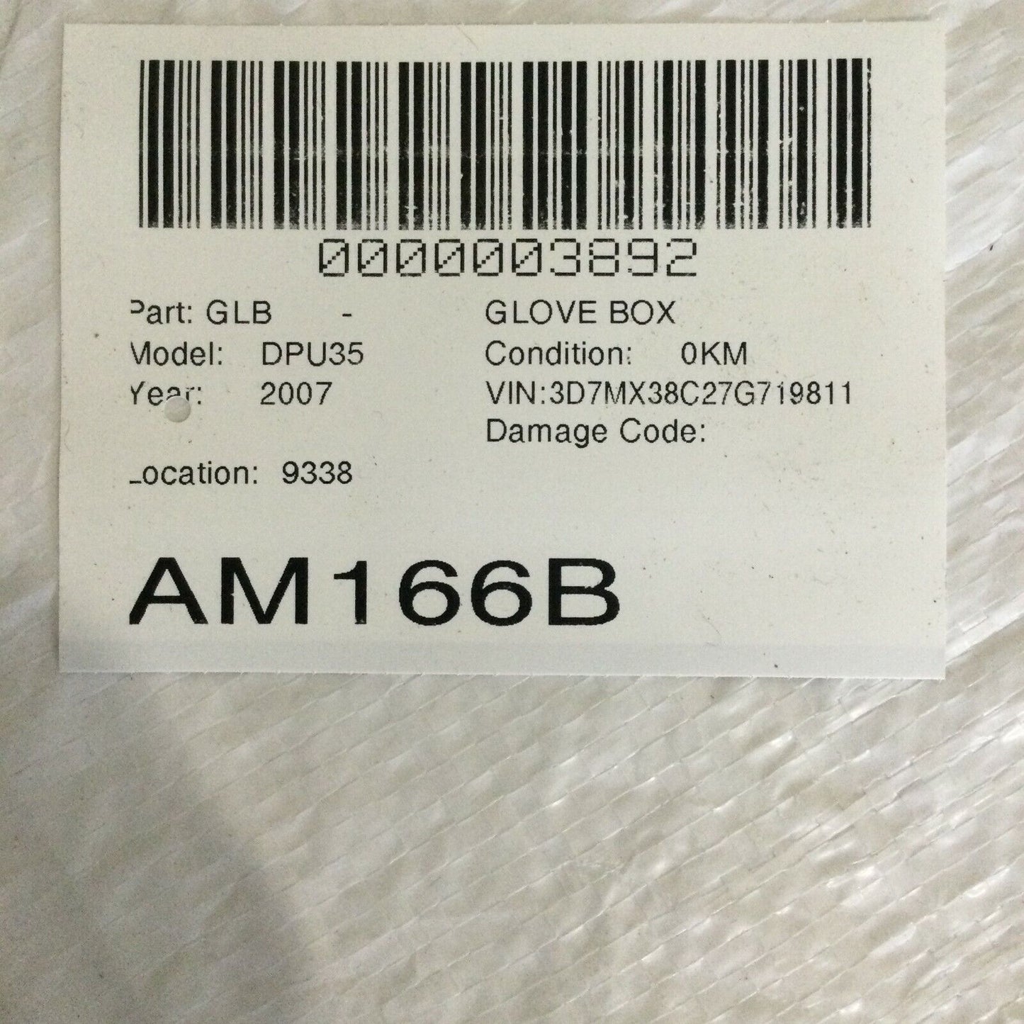 2007 Dodge Ram 3500 Interior Glove Box OEM