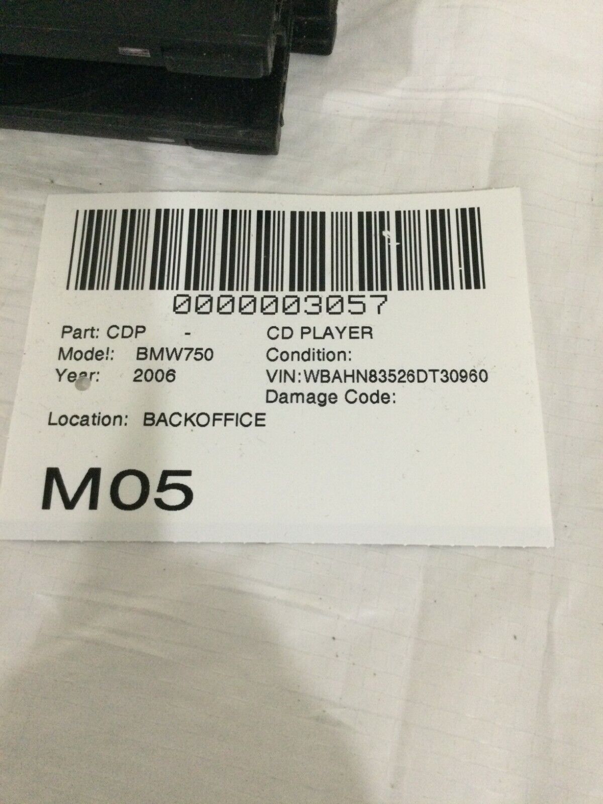 2006 BMW E65 750LI CD Player OEM