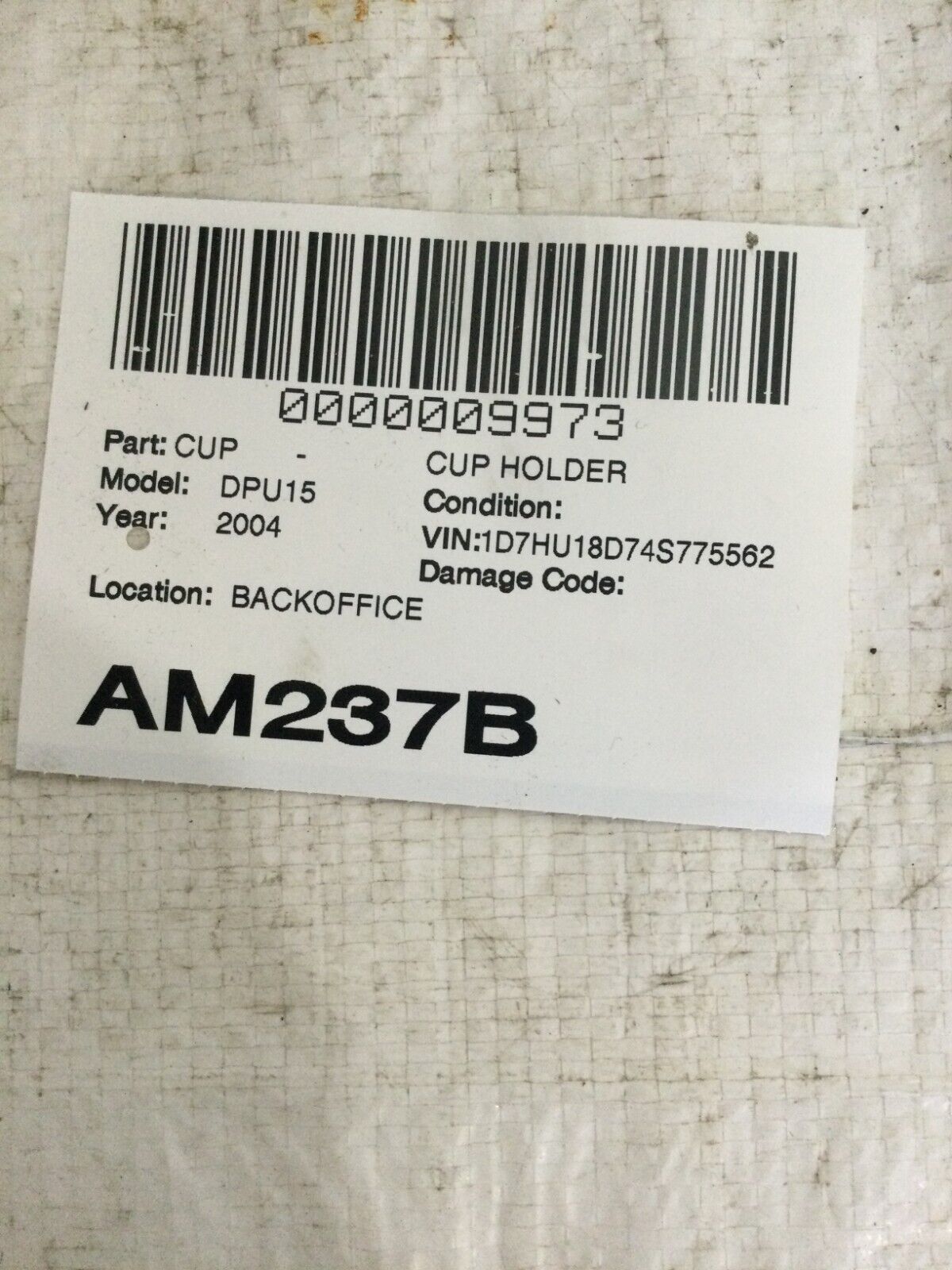 Instrument Panel Dash Ashtray Ash Tray OEM 2002 - 2005 Dodge Ram 1500 2500