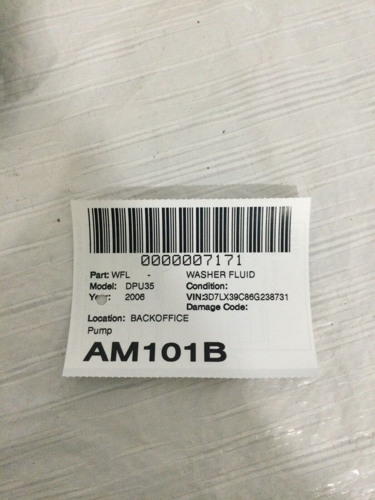 Front Windshield Washer Pump for 2003-2008 Dodge Ram 3500 OEM