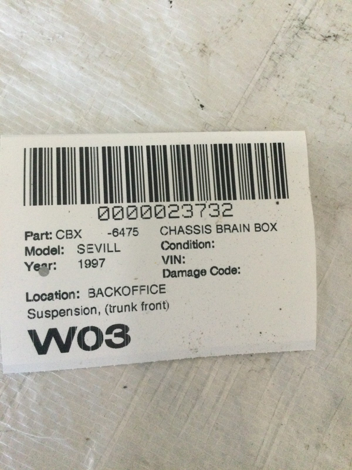 1997 Cadillac Seville Suspension Control Module OEM 22138335