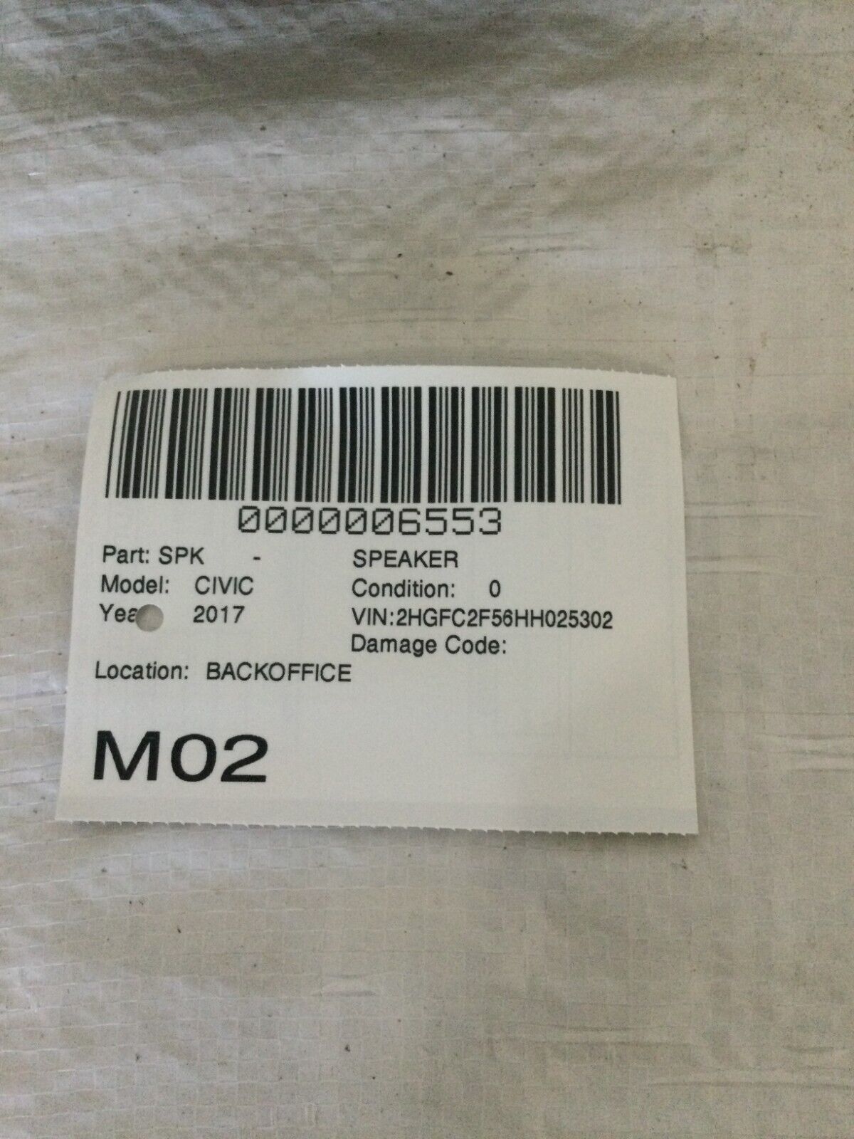 2017 Honda Civic Left or Right Door Speaker OEM