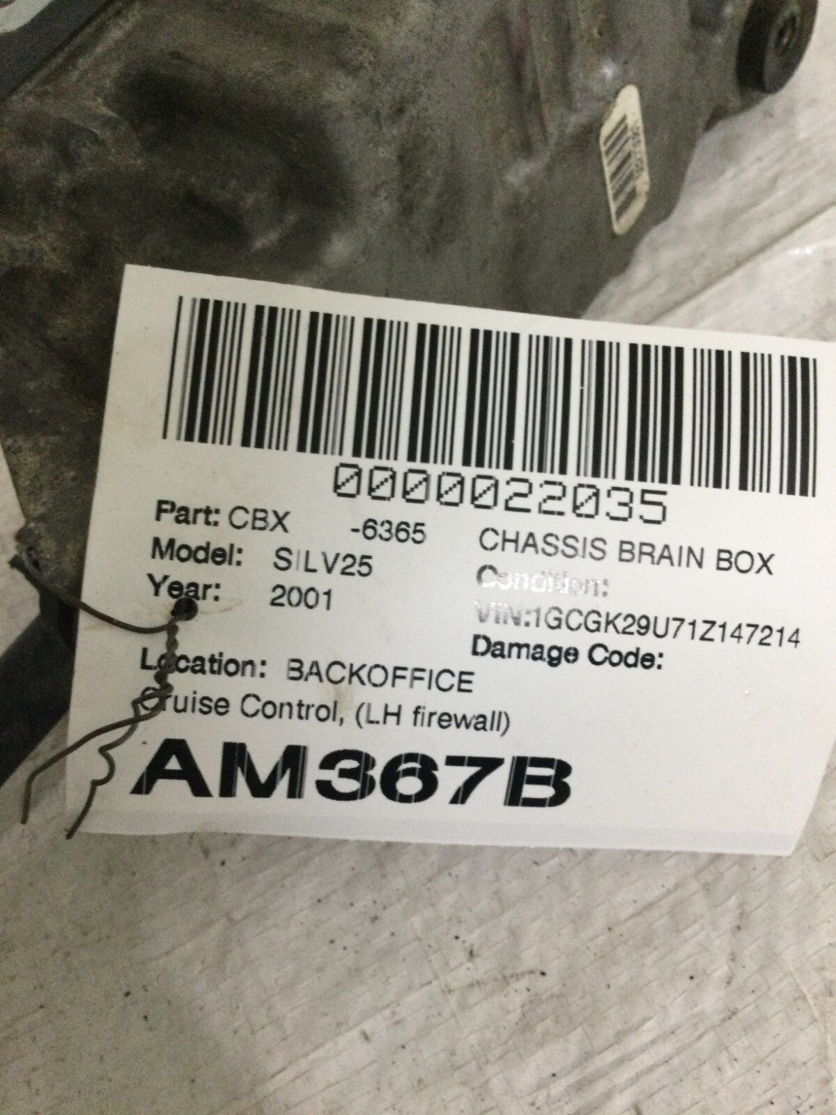 2001 Chevrolet Silverado 2500 Cruise Control Module 25315559 OEM