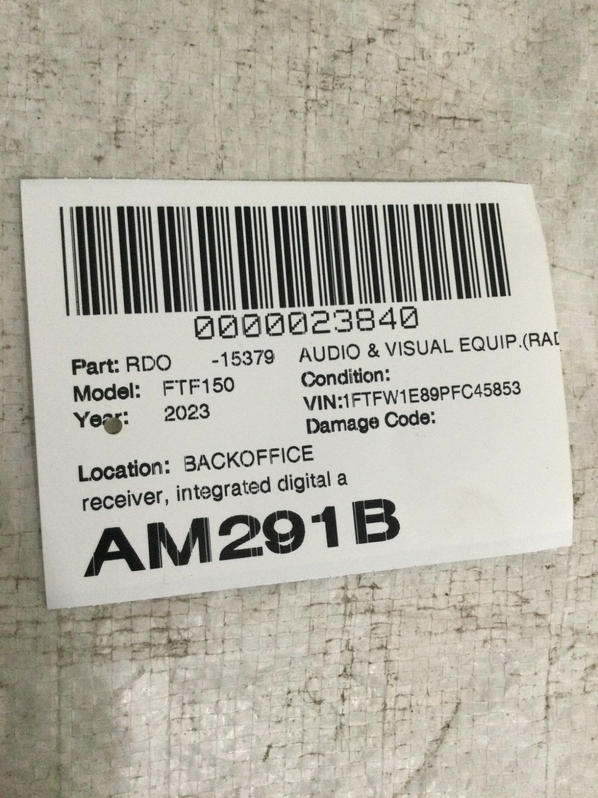 2023 Ford F150 F-150 Radio Audio Receiver OEM ML3T-18K810-FDK