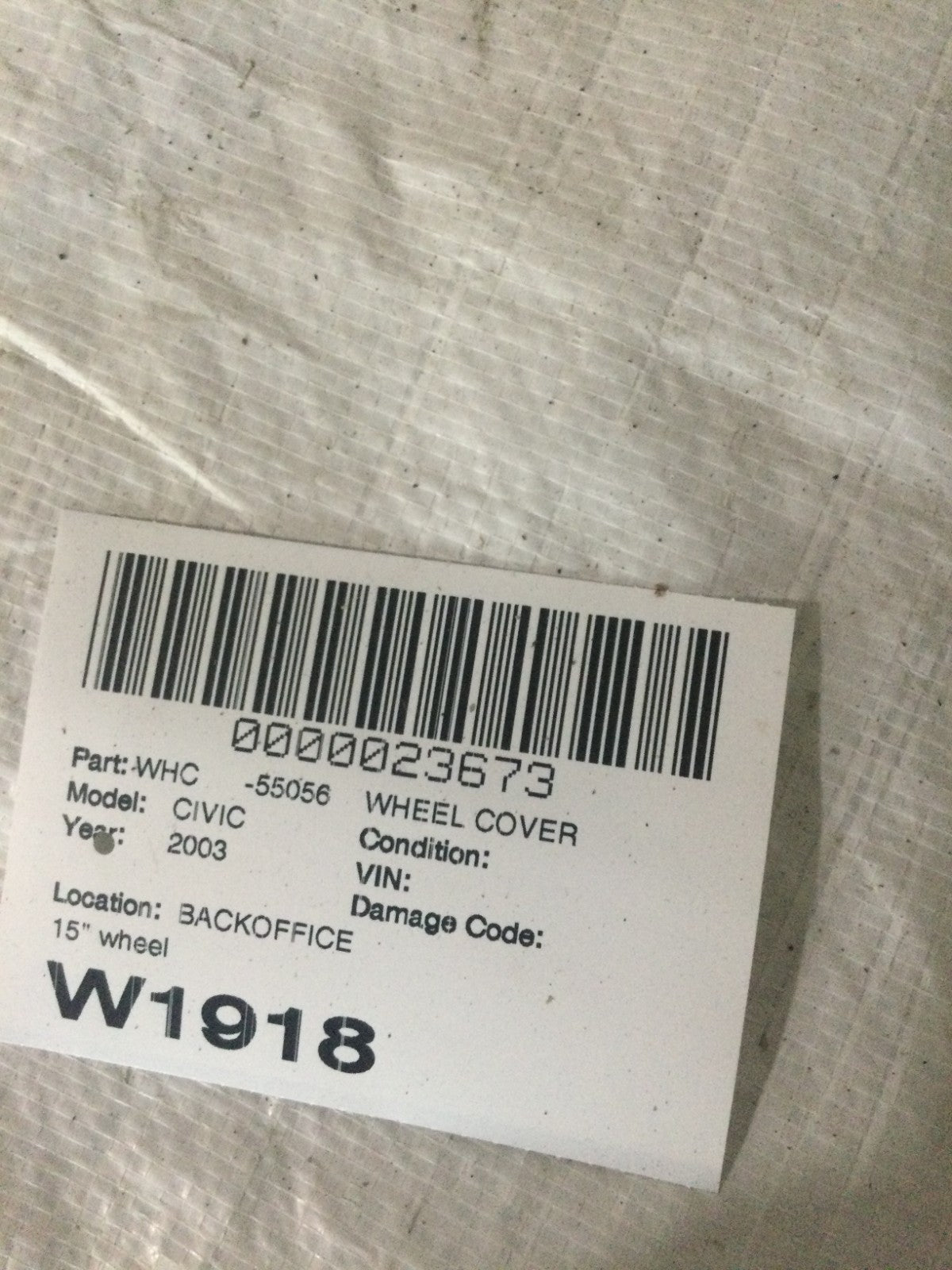 2003 Honda Civic Wheel Cover OEM 44733-S5D-A30