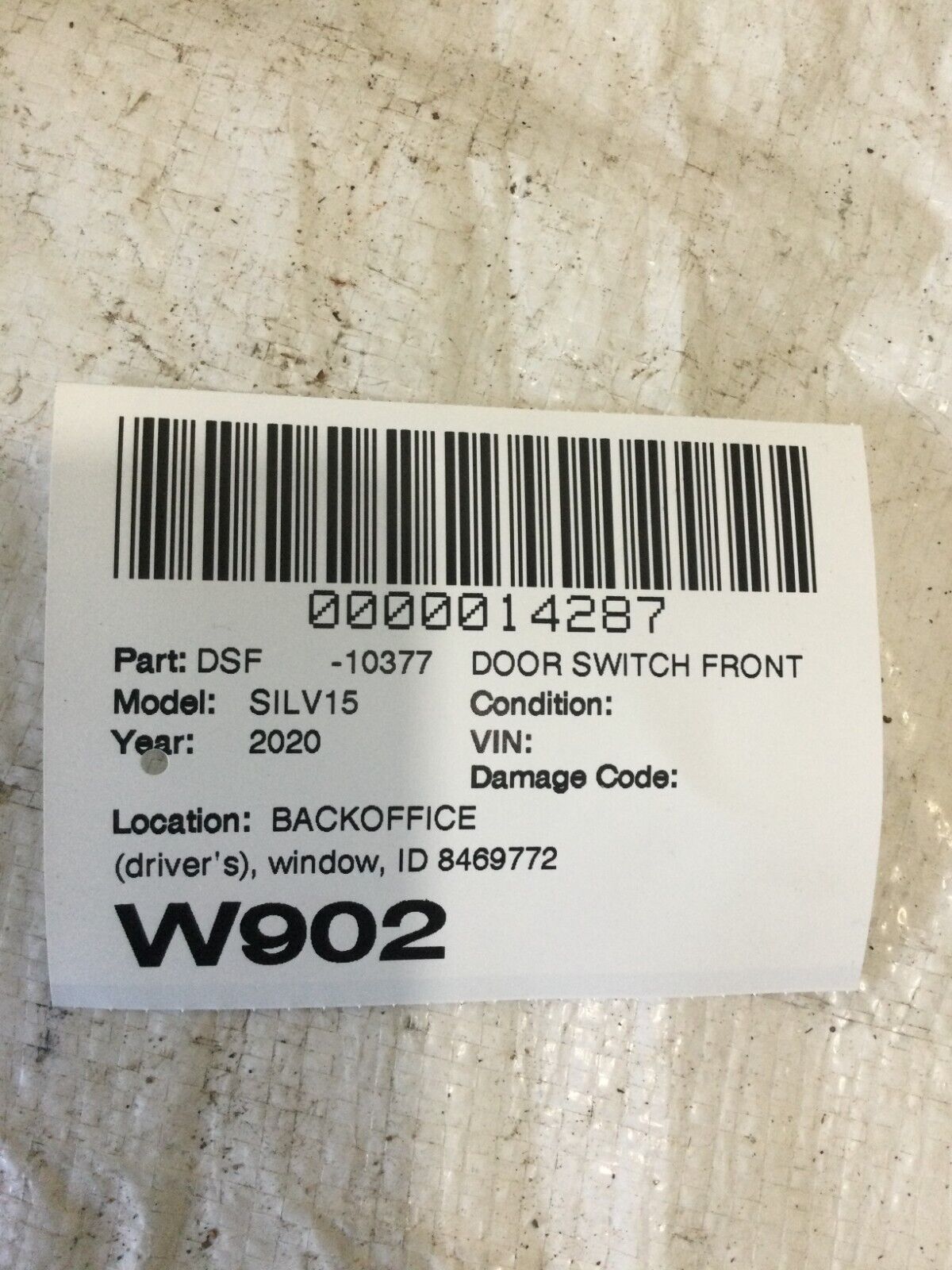 2020 Chevrolet Silverado 1500 Driver Front Left Door Window Switch 84699725 OEM