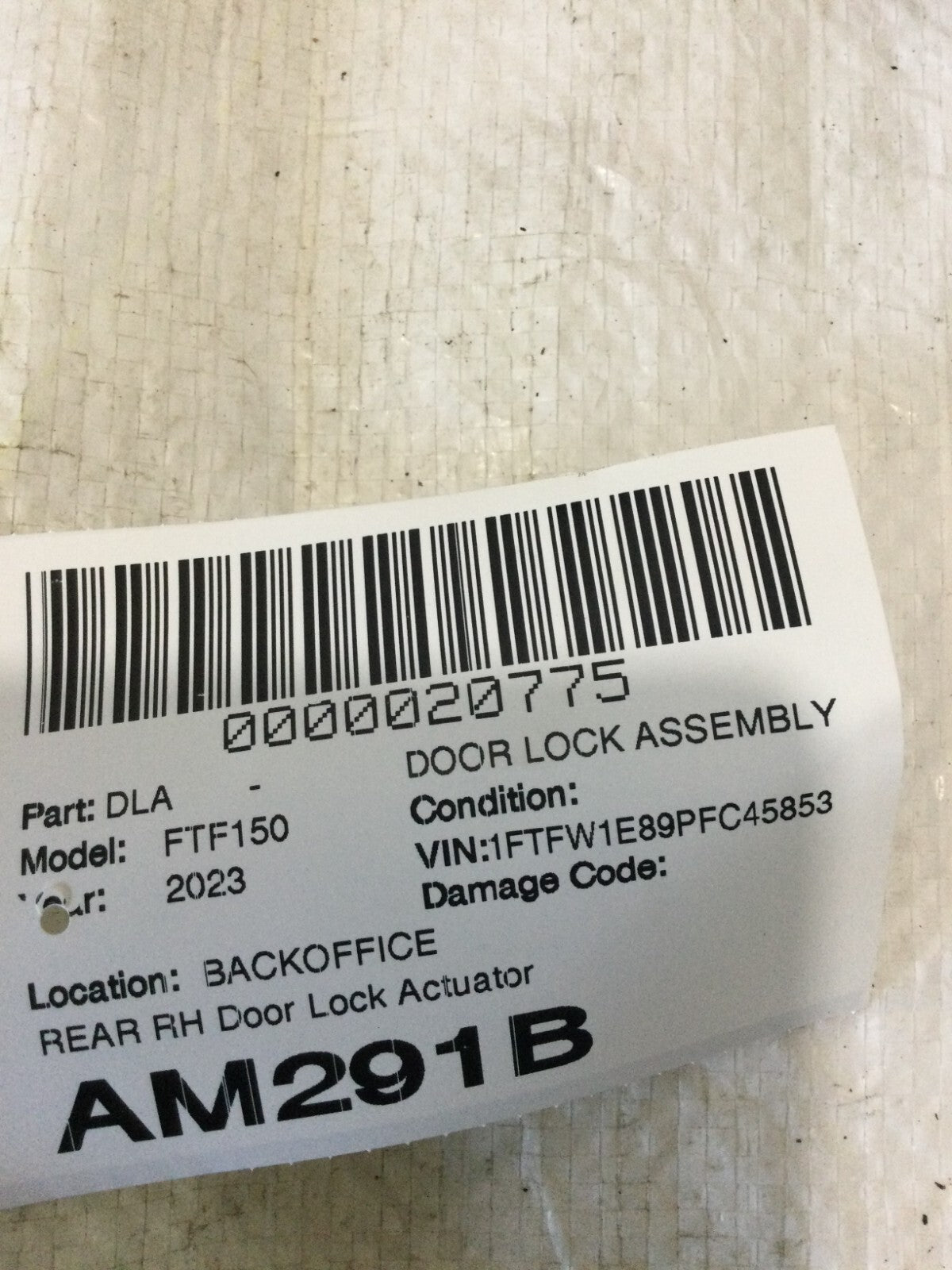 2023 Ford F-150 F150 Rear Right Door Lock Latch Actuator OEM ML34A26412BL