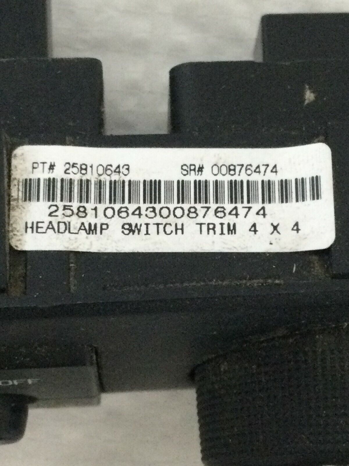 25810643 2014 Chevrolet Silverado 1500 Headlight Dimmer 4X4 Control Switch OEM