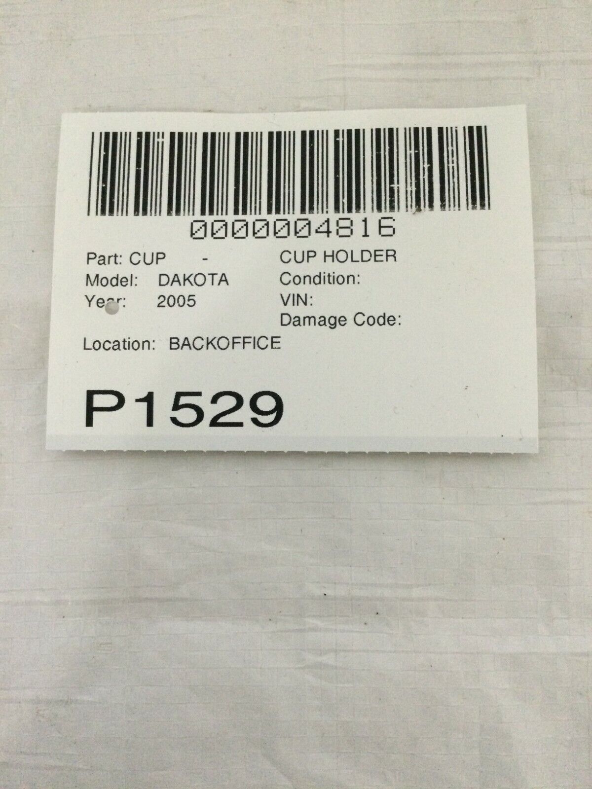 2003-2008 Dodge Dakota Rear Cup Holder 843081AC OEM