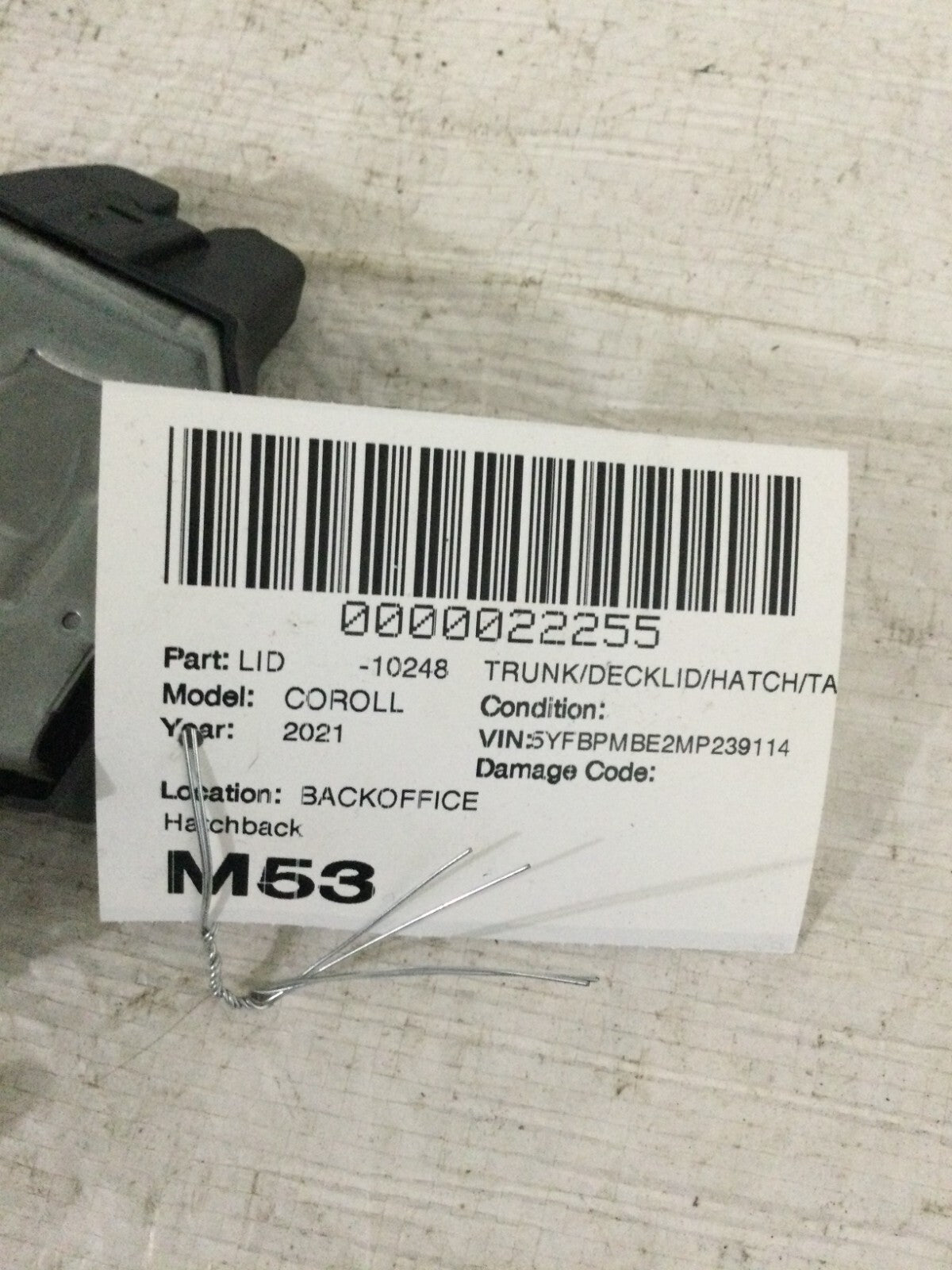 2021 Toyota Corolla Trunk Lid Latch Power Door Lock Actuator OEM MARKED DAMAGE