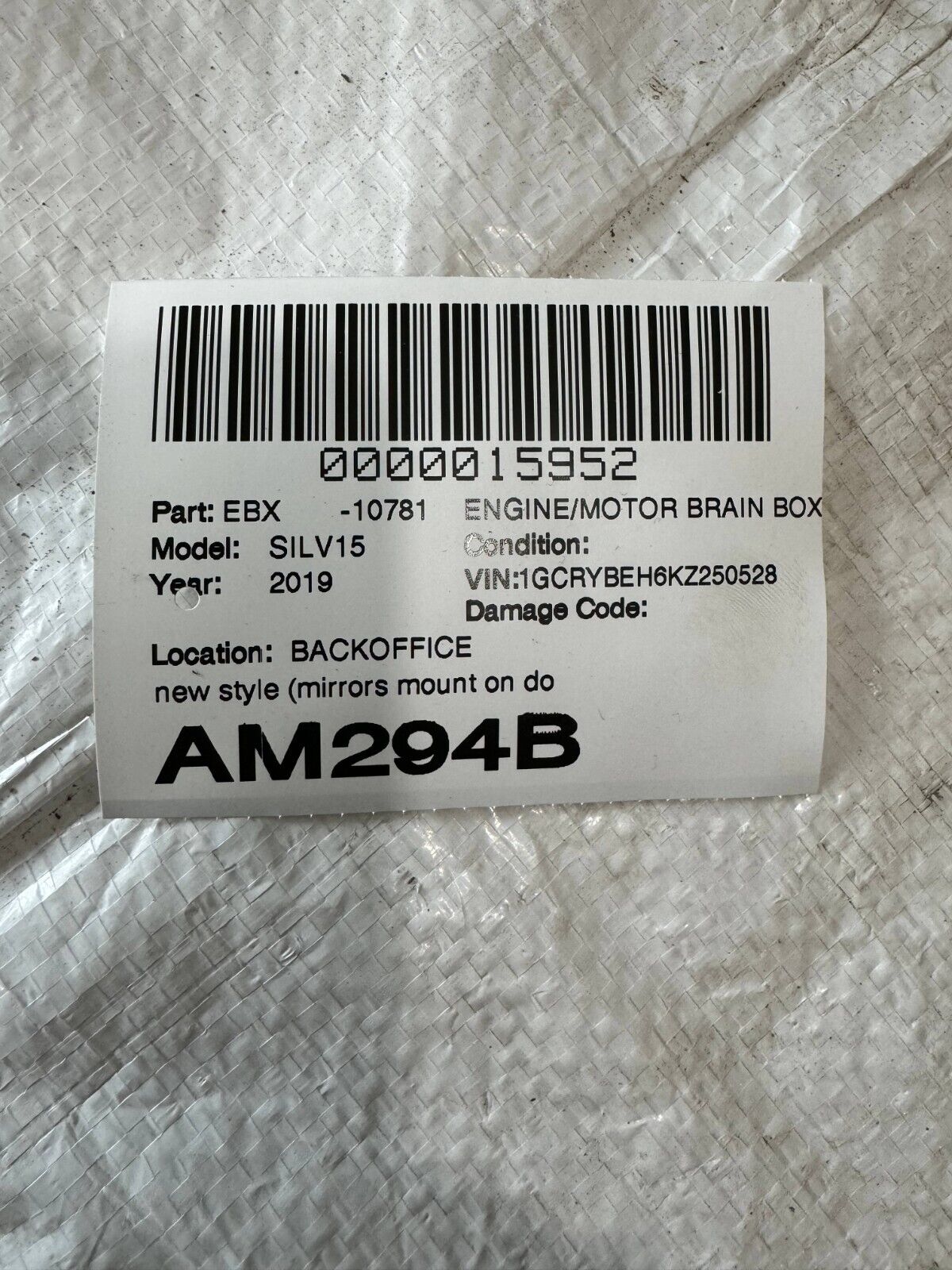 2019 Chevrolet Silverado 1500 Engine Control Module ECU ECM 12692986 OEM