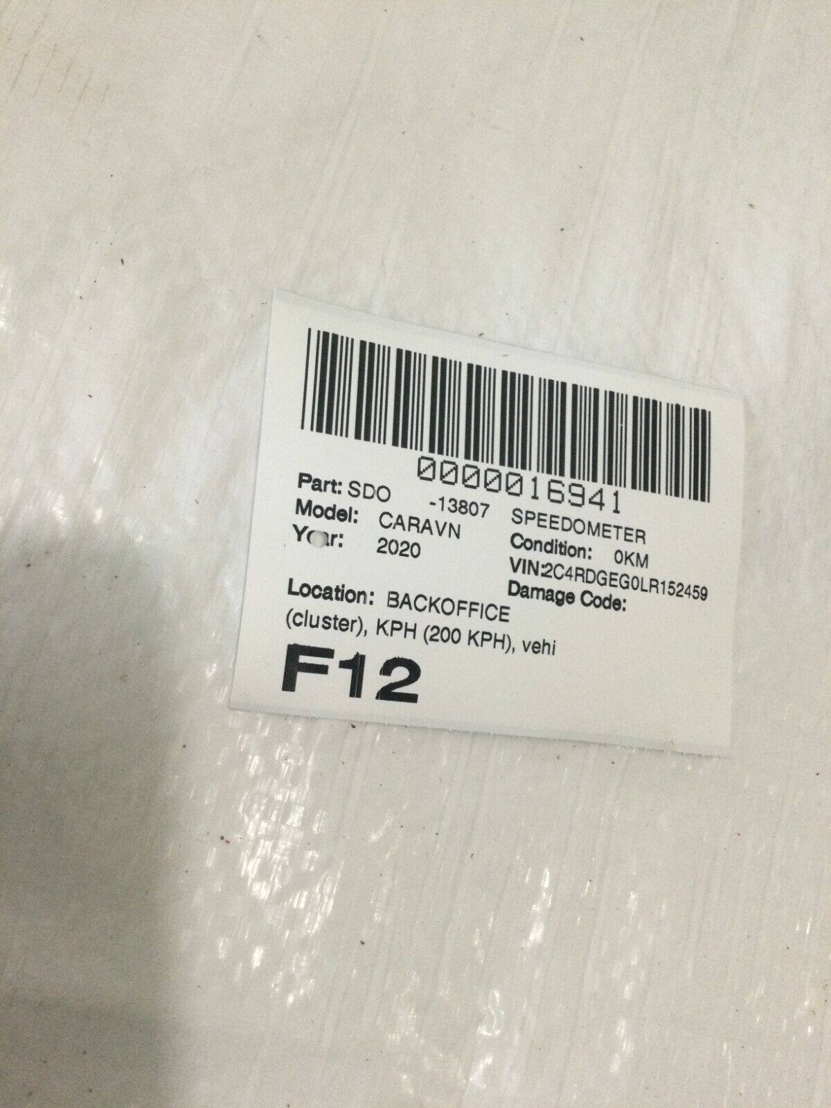2019-2020 Dodge Grand Caravan Speedometer KPH Cluster 68376130AB OEM