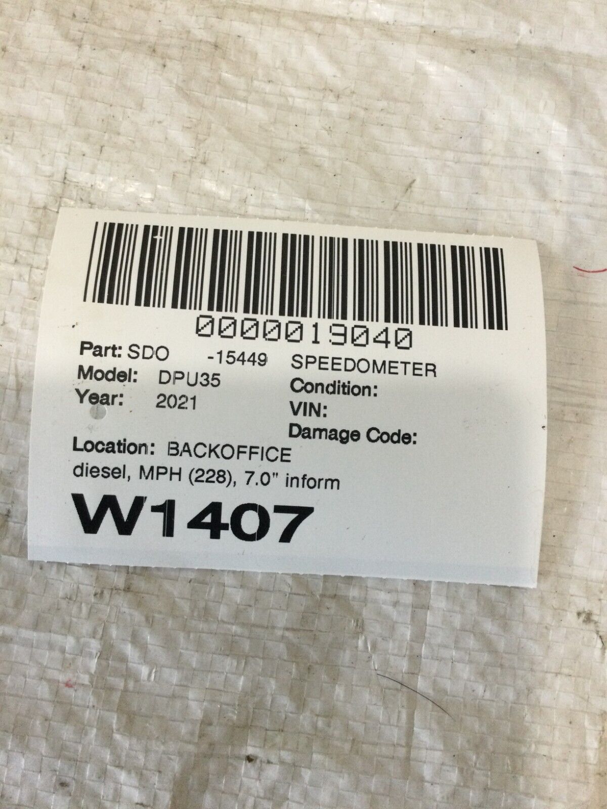 2021 Ram 3500 Speedometer Cluster 68492682AD 6.7L Diesel MPH OEM