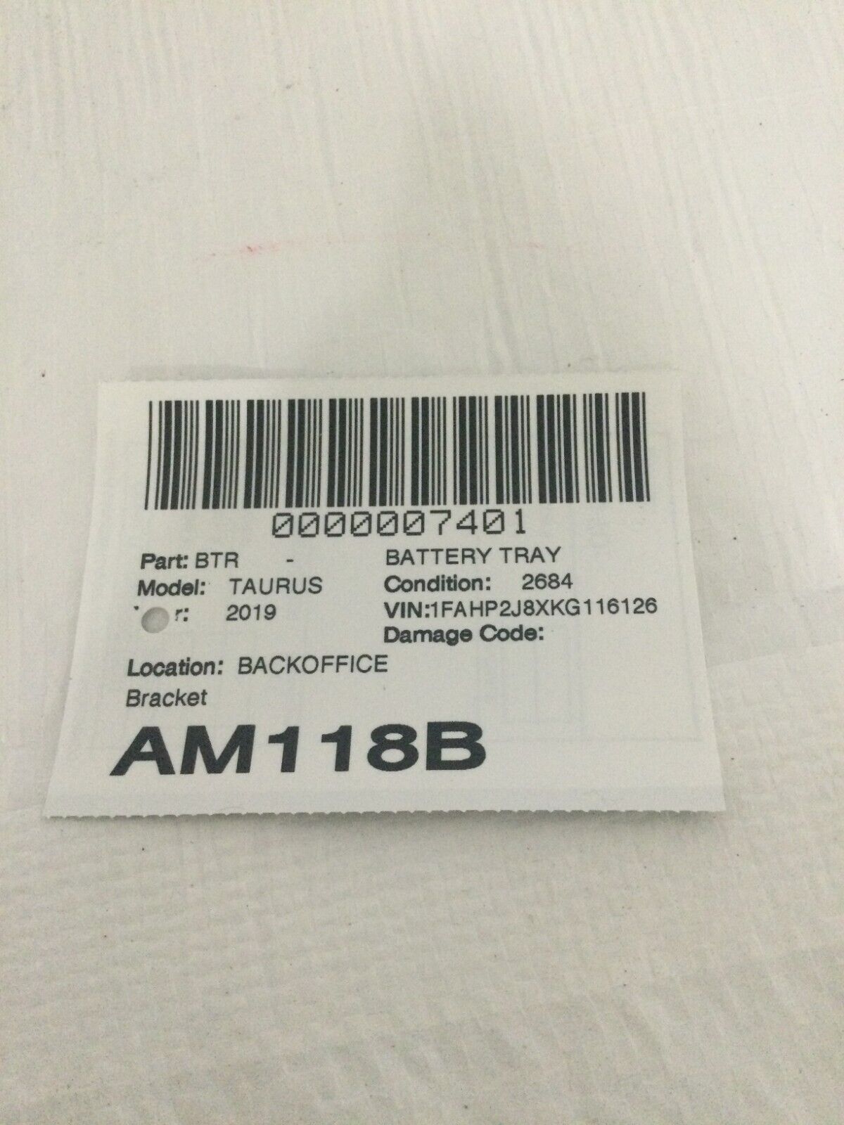 2019 Ford Taurus Battery Tray Support Holder Bracket OEM