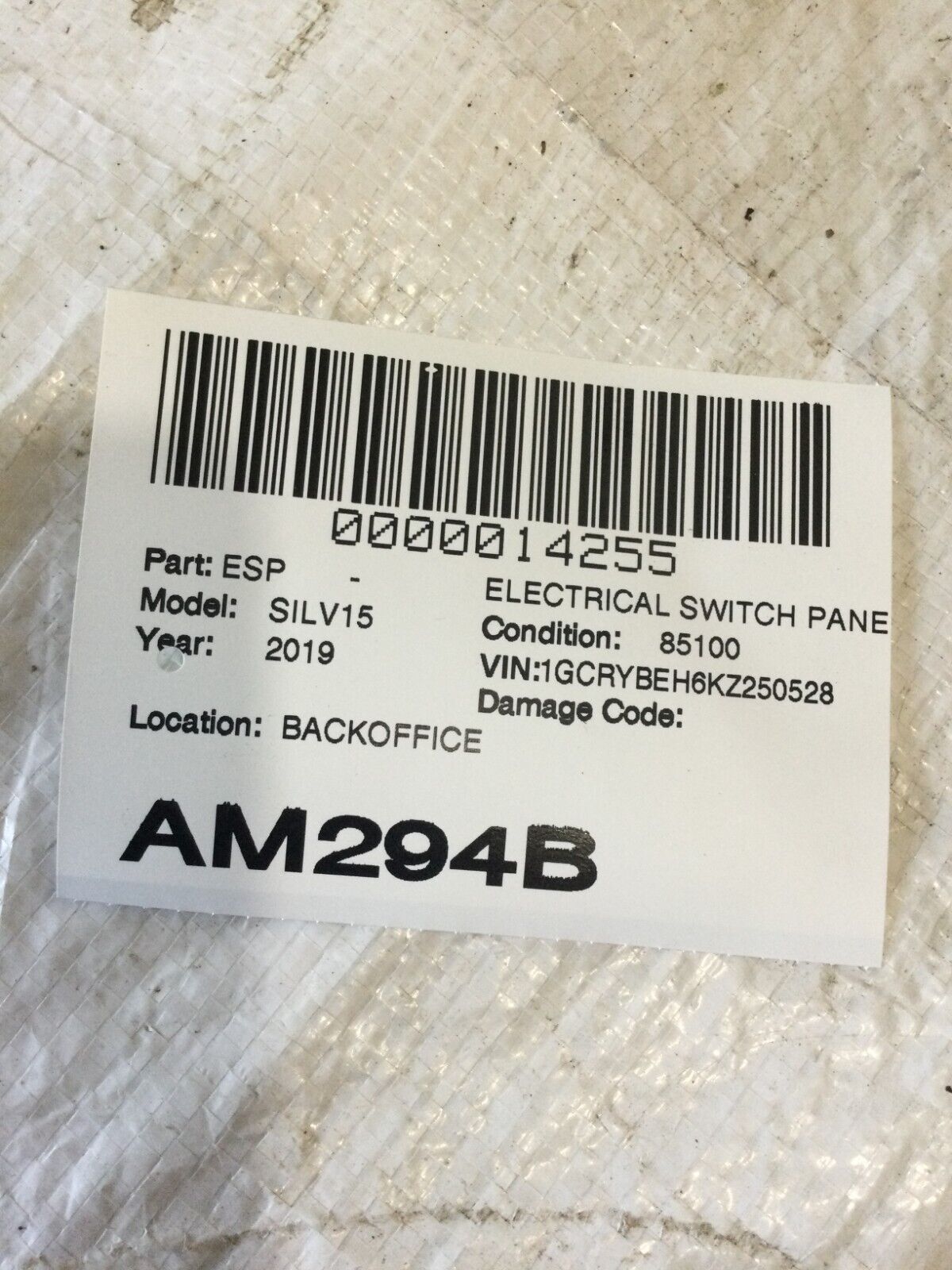 2019 Chevrolet Silverado 1500 Front Center Dashboard Switch Panel 84168736 OEM