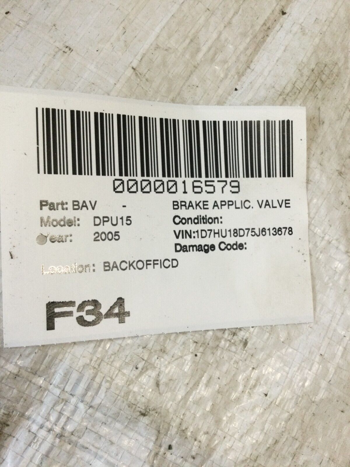 2005 DODGE RAM 1500 BRAKE PEDAL SWITCH OEM 56045043AC